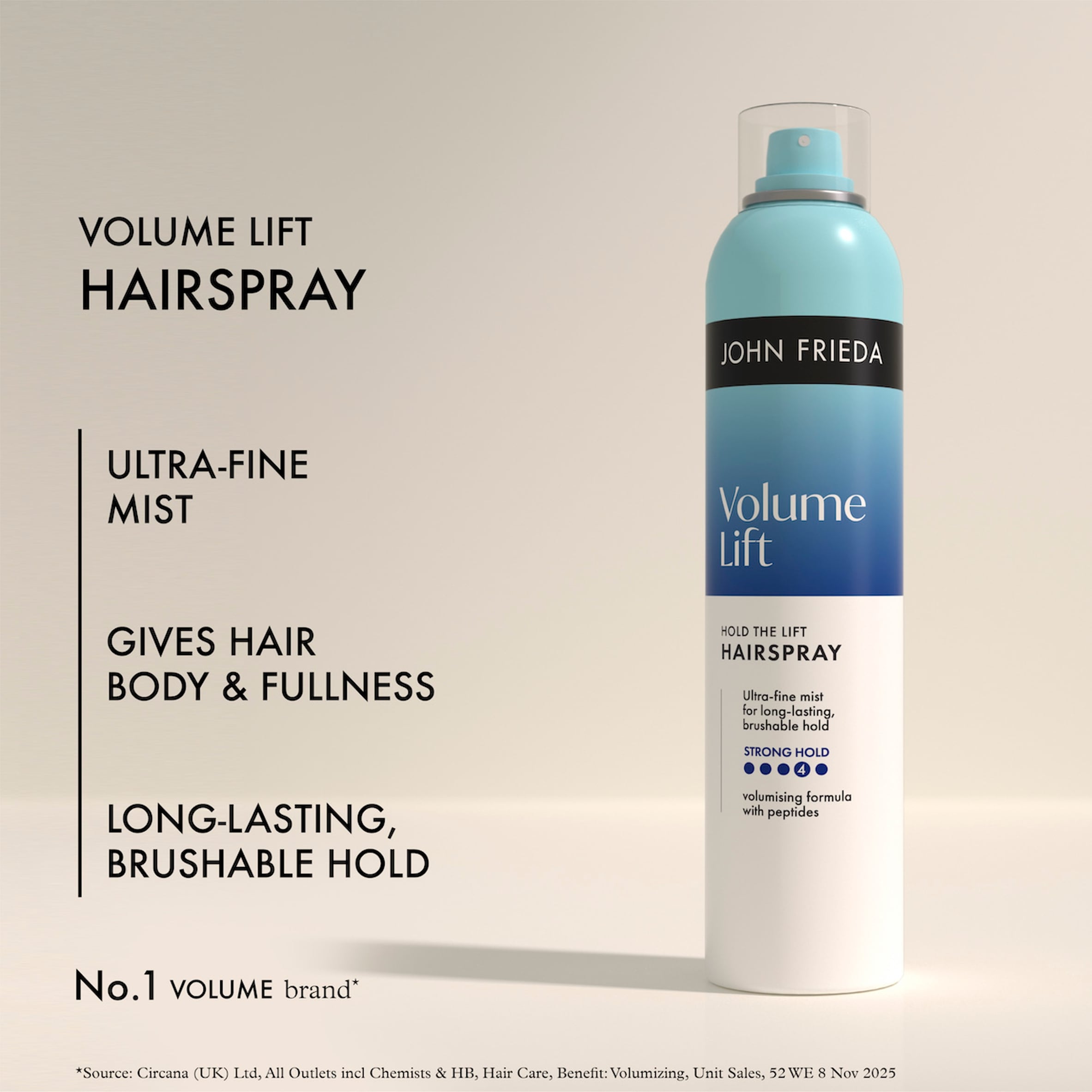 John Frieda Volume Lift Hold The Lift Hairspray 250ml thumbnail 3