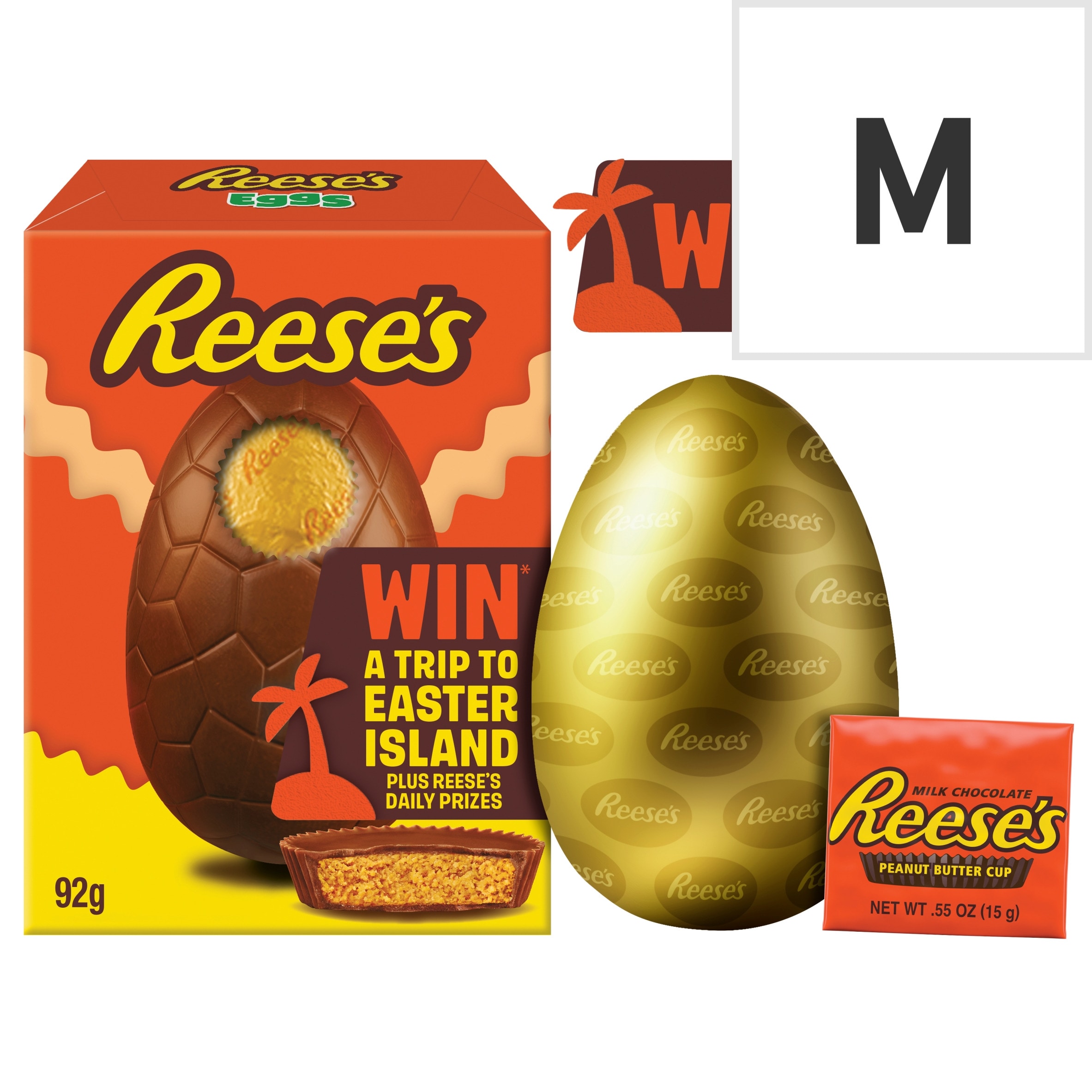 Reese's Milk Chocolate Hollow Egg Snack Size with 1 Reese's Peanut Butter Cup 92g