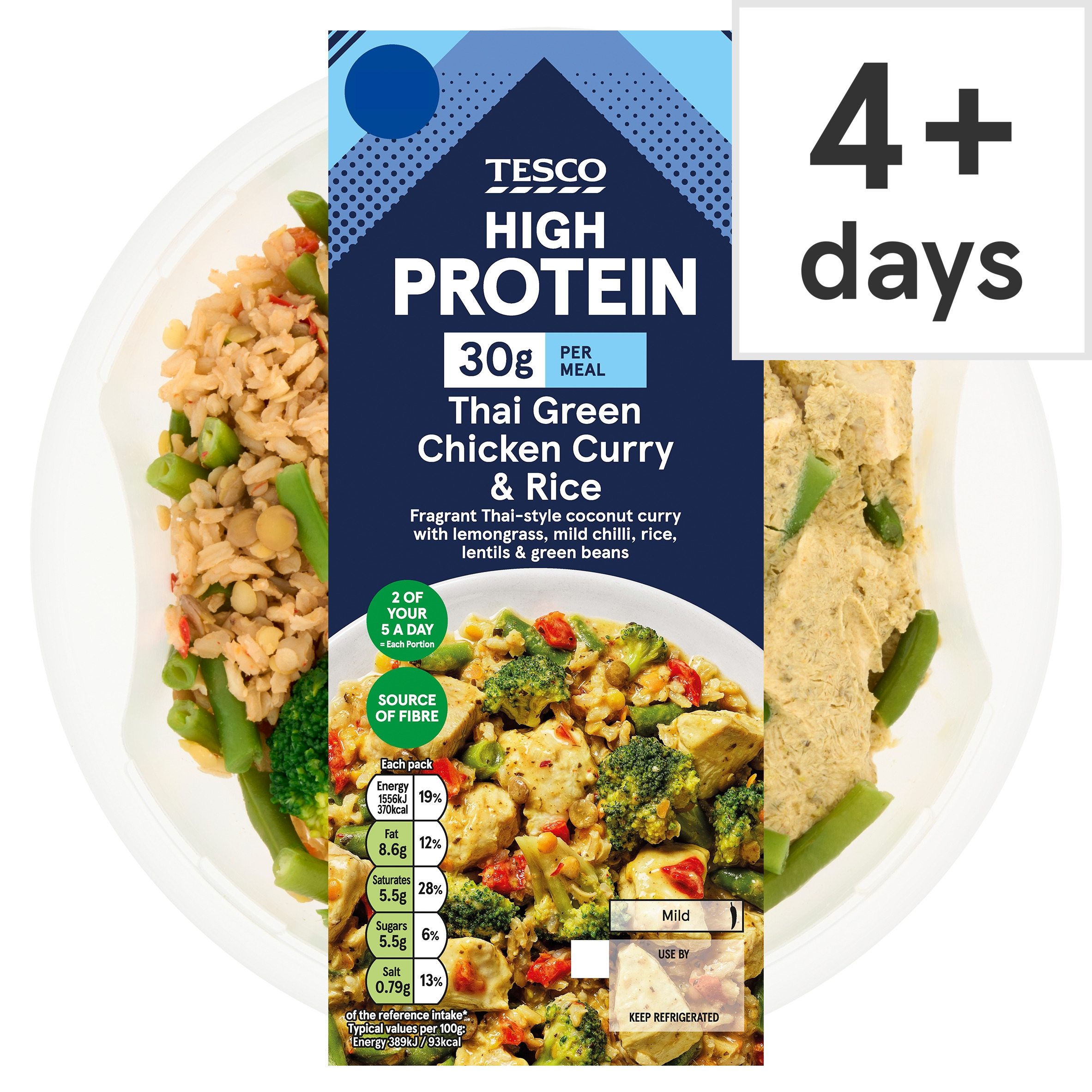 Tesco High Protein Thai Green Chicken Curry & Rice 400g