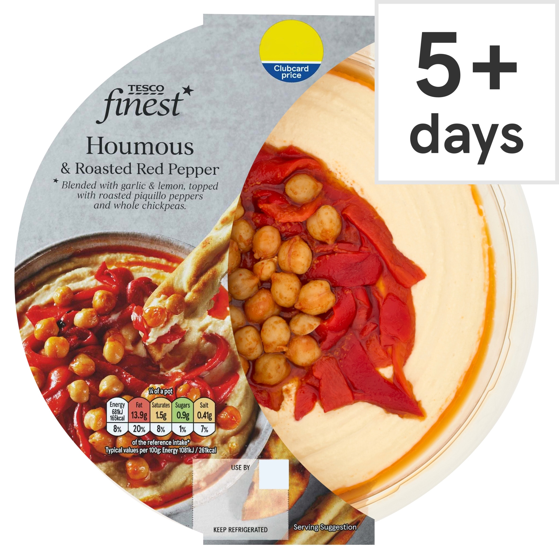 Tesco Finest Houmous & Roasted Red Pepper 250g