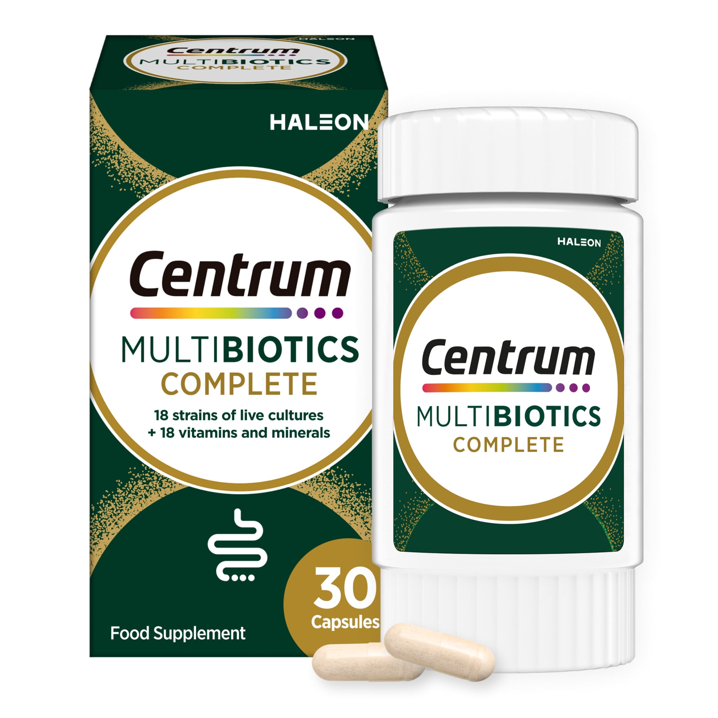 Centrum Multibiotics Complete Multivitamin Supplement, 30 Capsules