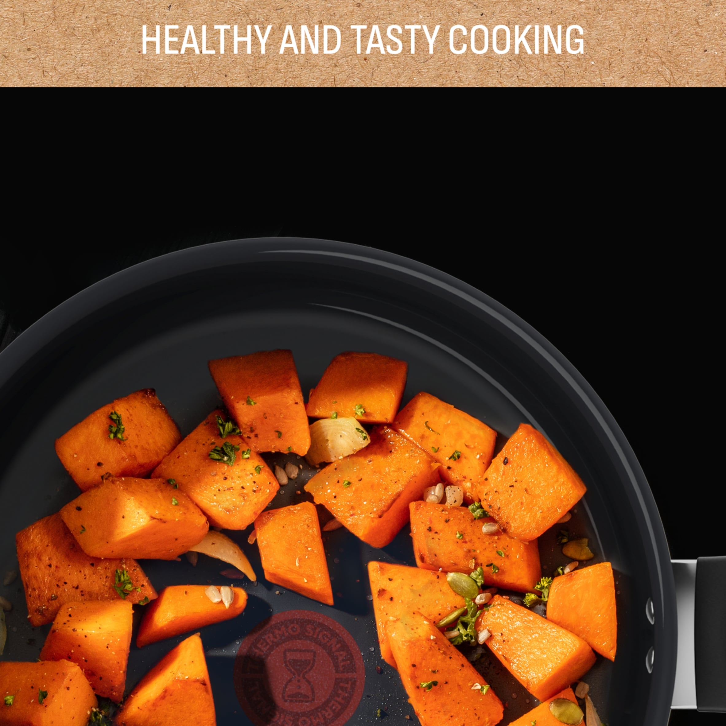 Tefal Change Ceramic Black Non-Stick All Hobs + Induction Stewpot with Glass Lid 24cm thumbnail 4