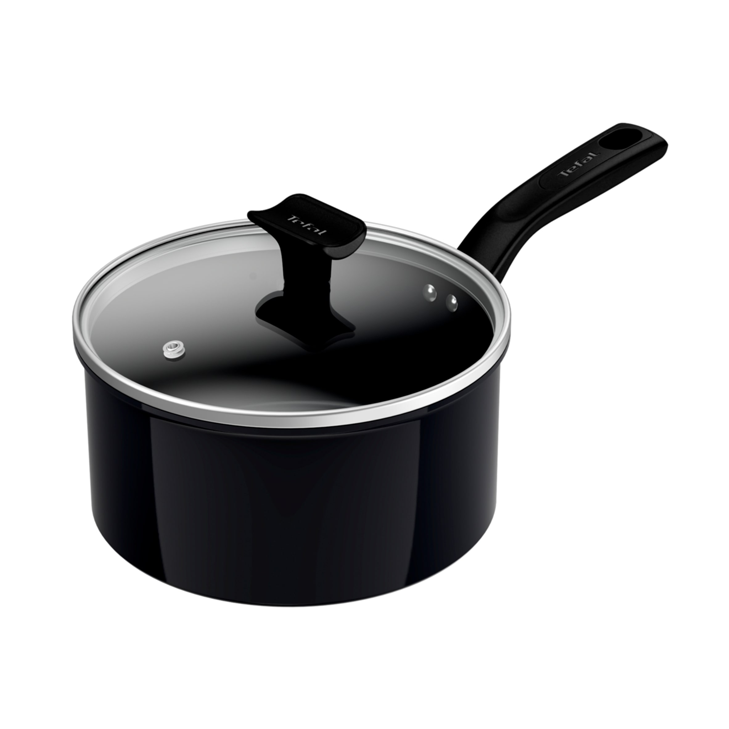 Tefal Change Ceramic Black Non-Stick Induction Saucepan with Glass Lid 20cm