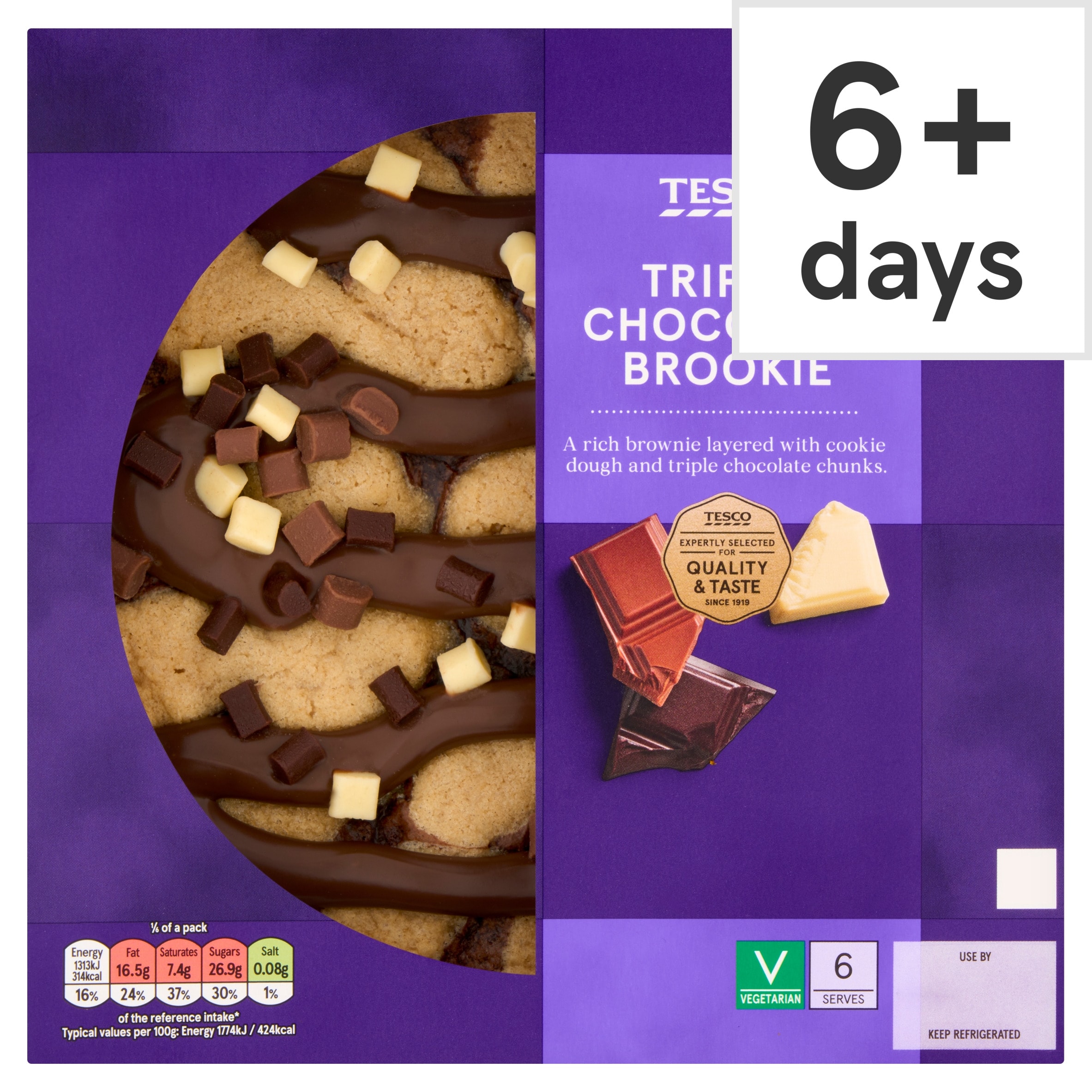 Tesco Triple Chocolate Brookie 445g