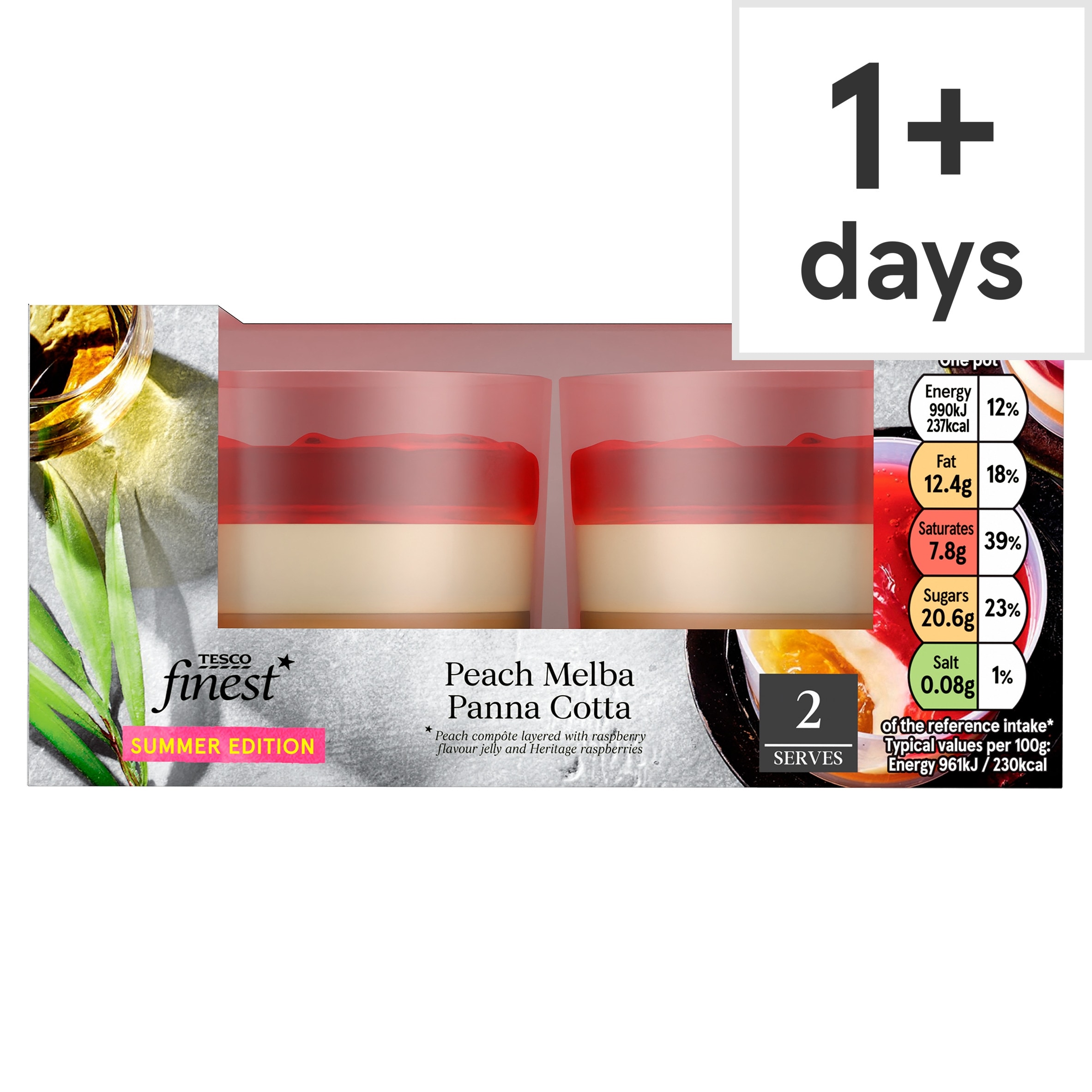 Tesco Finest Peach Melba Panna Cotta Summer Edition 2 x 103g