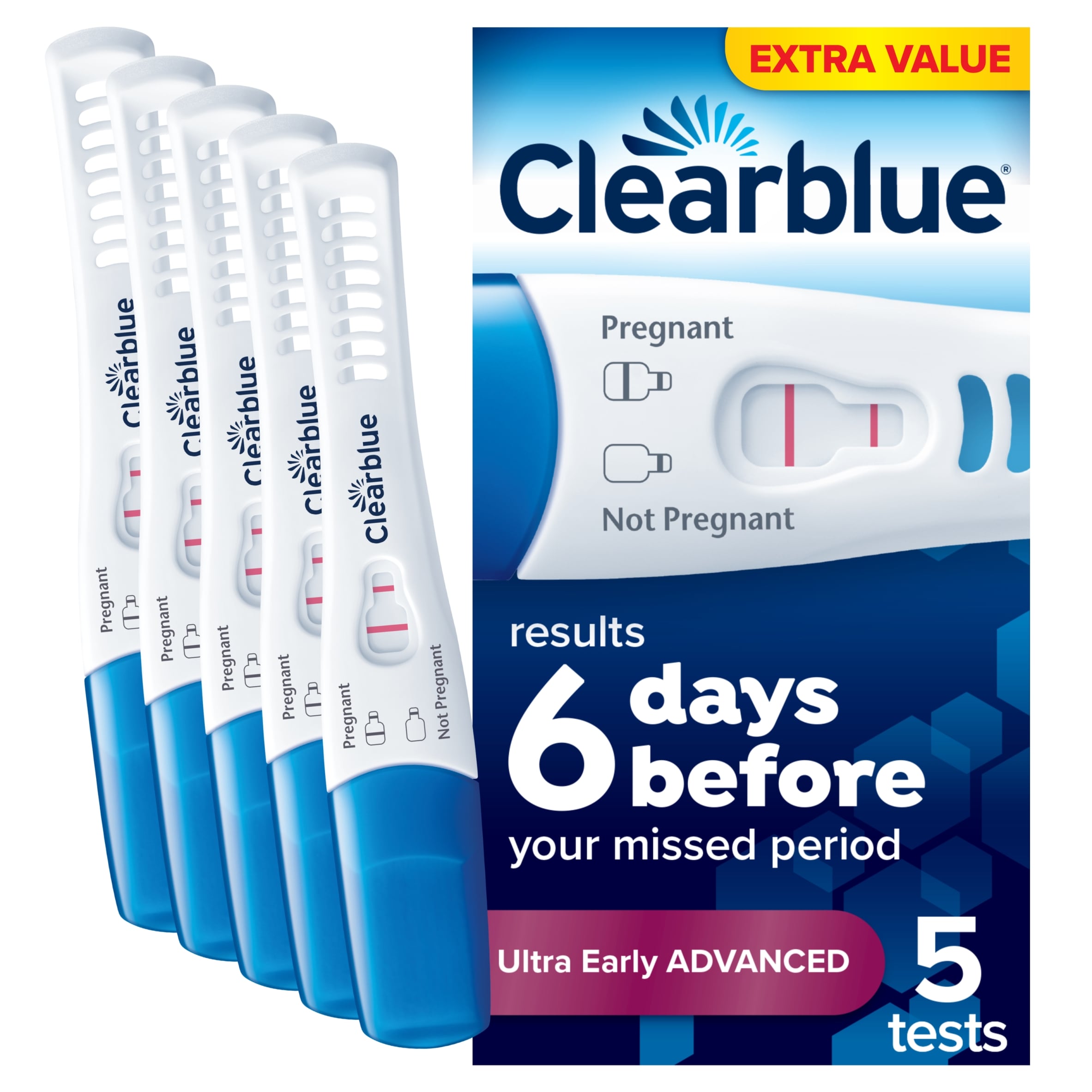 Clearblue Ultra Early Advanced Pregnancy Tests 5 tests
