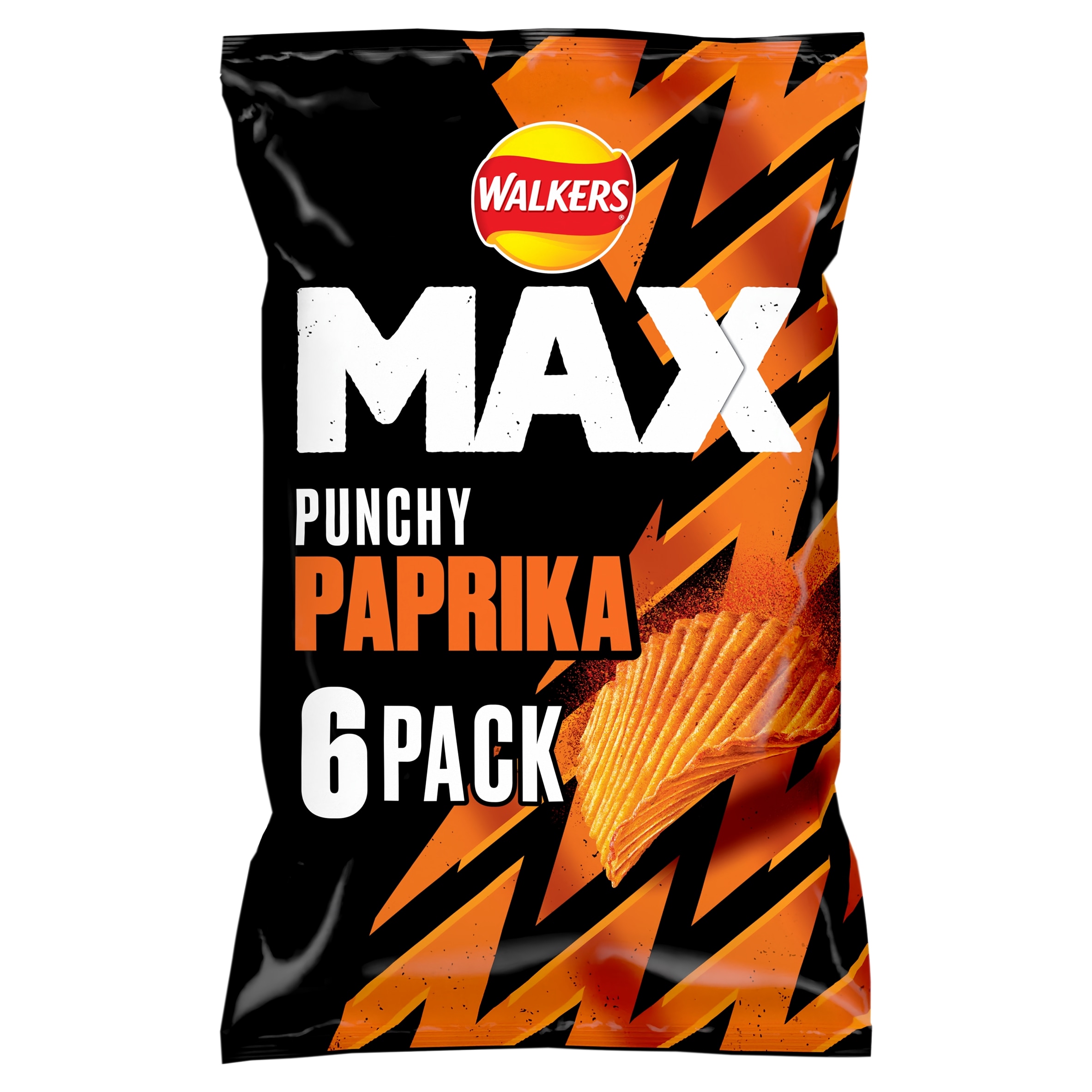 Walkers MAX Punchy Paprika Crisps 6 x 27g thumbnail 2