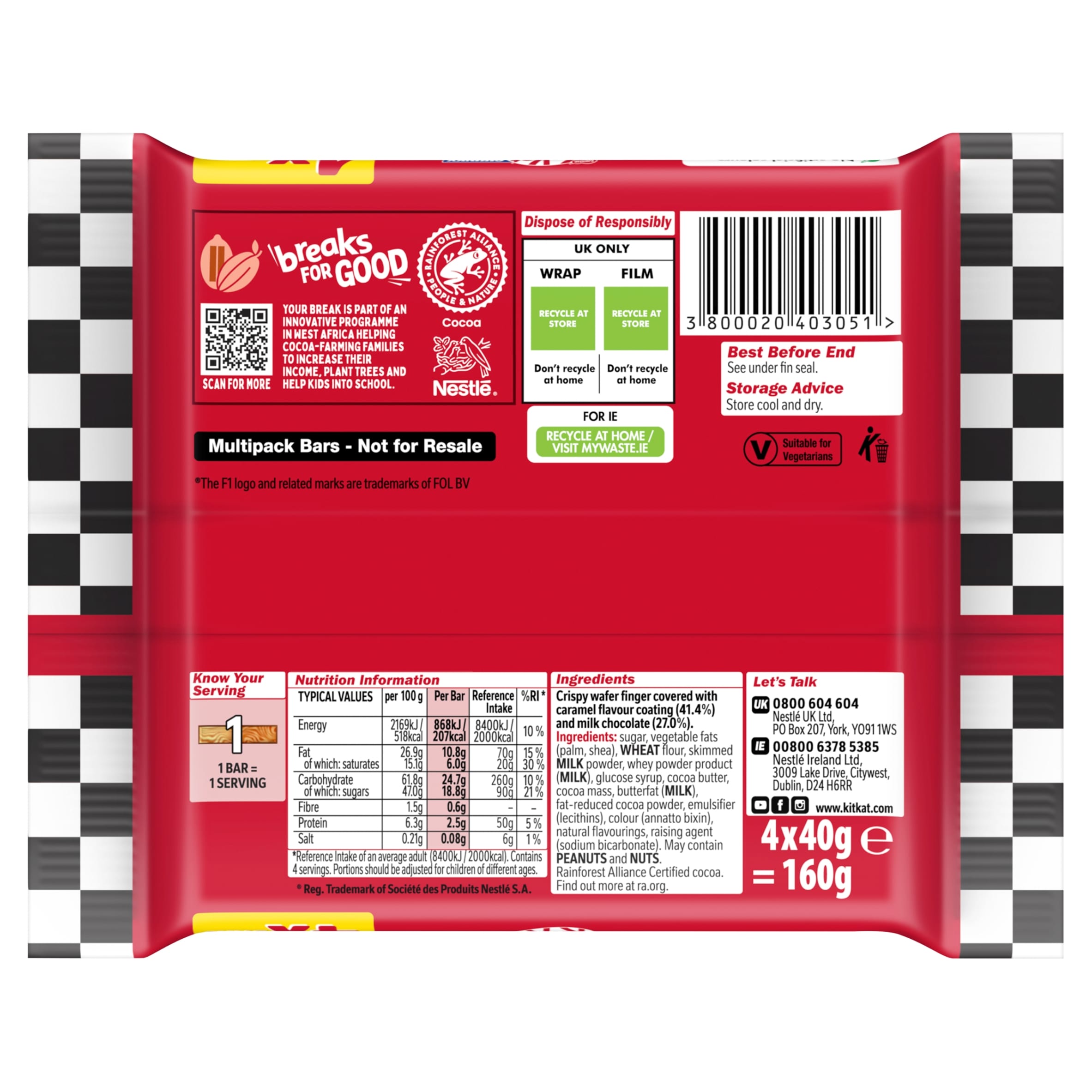 KITKAT Chunky F1 Caramel Flavour 4x40g thumbnail 3