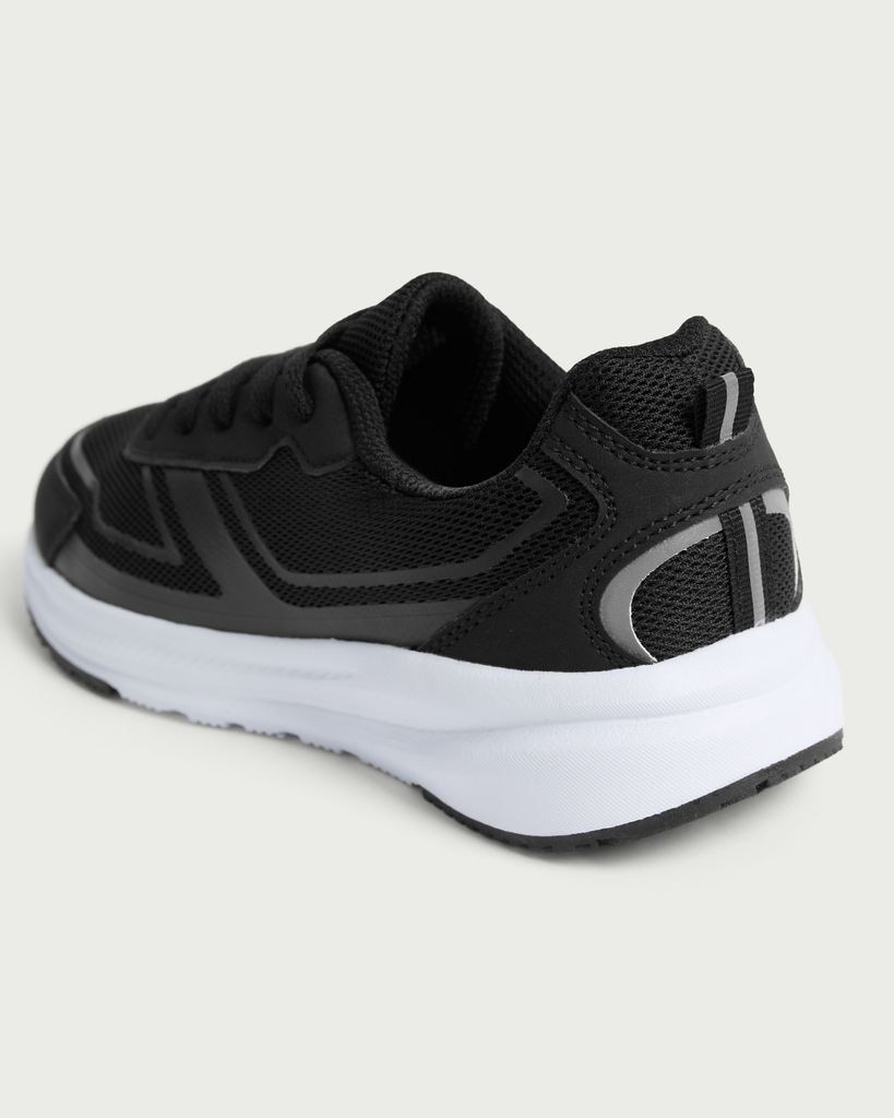 F&F Boys Mesh Panel Lace Up Trainers in Black thumbnail 3