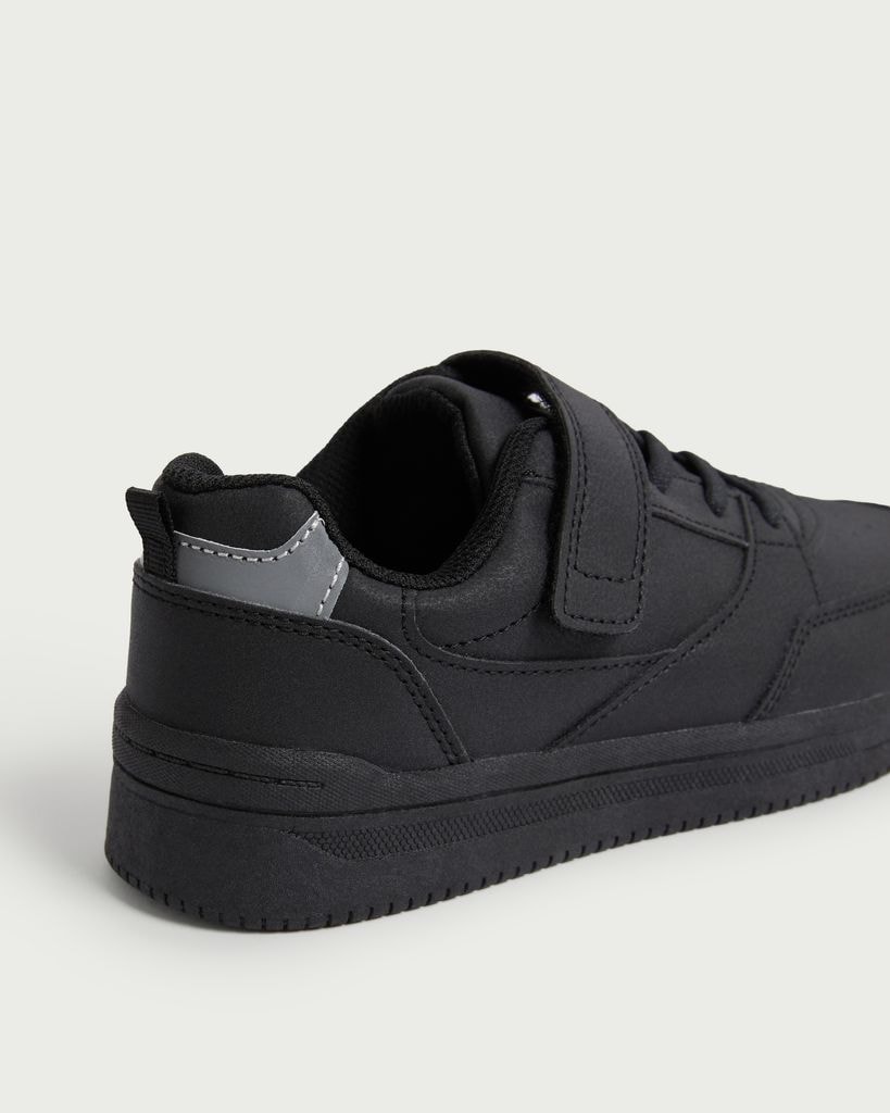 F&F School Lace Up Strap Fastening Trainers in Black thumbnail 3