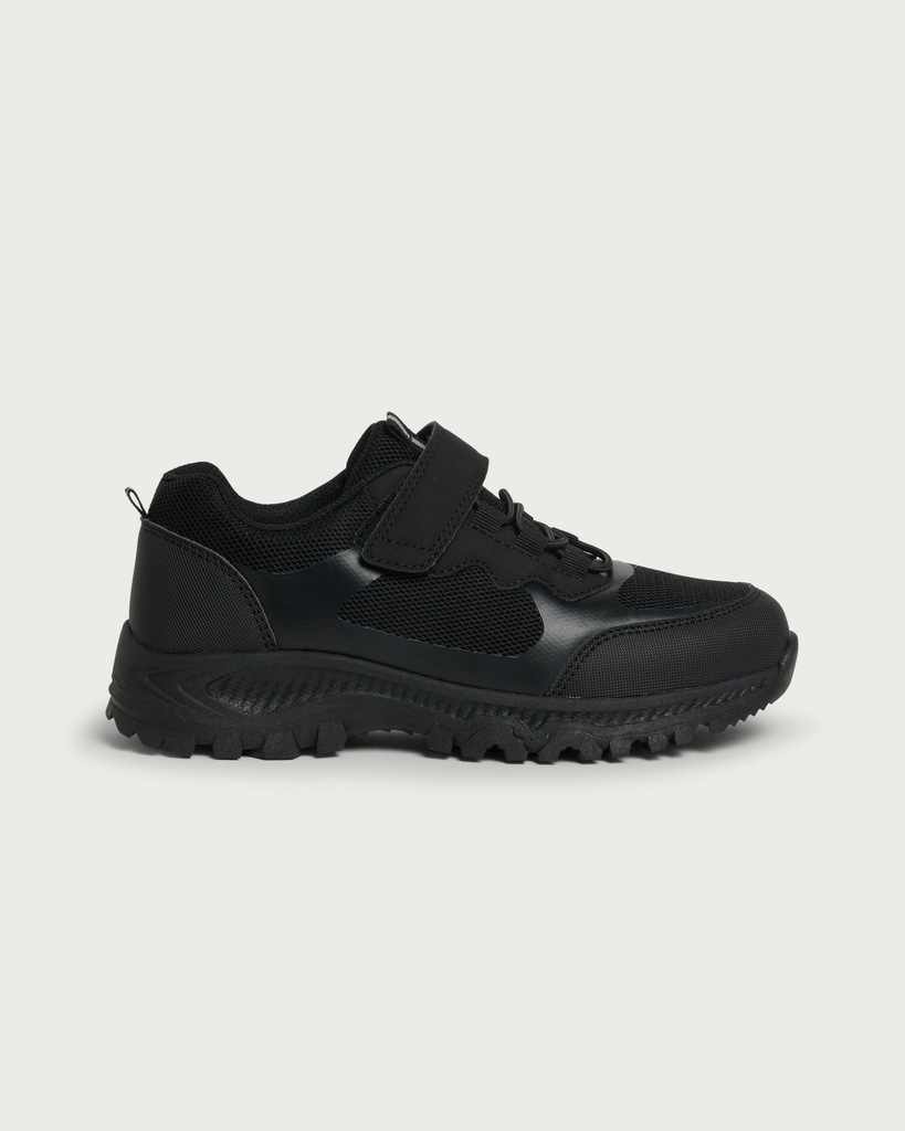 F&F School Strap Fastening Trainers in Black