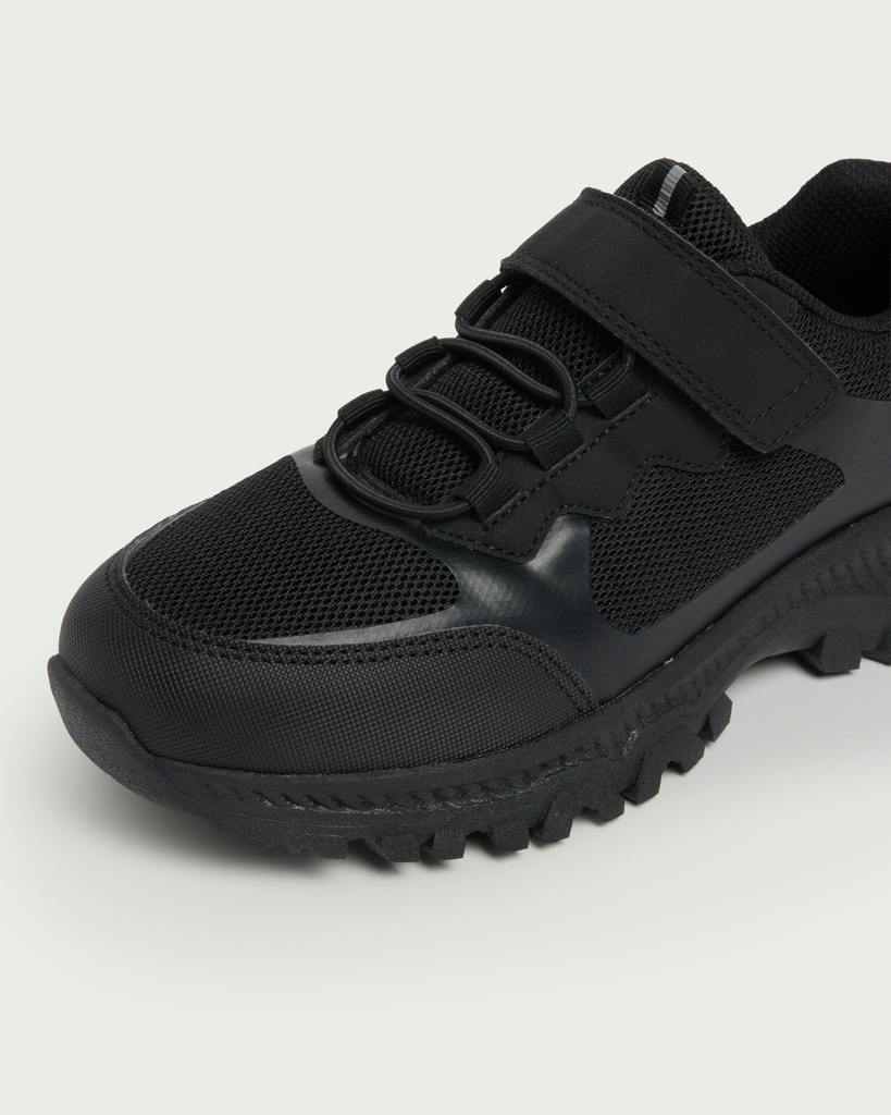F&F School Strap Fastening Trainers in Black thumbnail 3