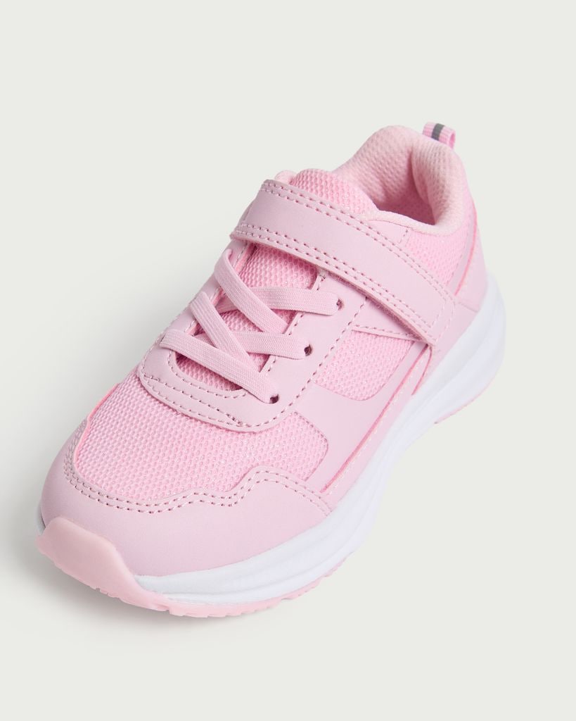 F&F Girls Mesh Panel Strap Fastening Trainers in Pink thumbnail 3