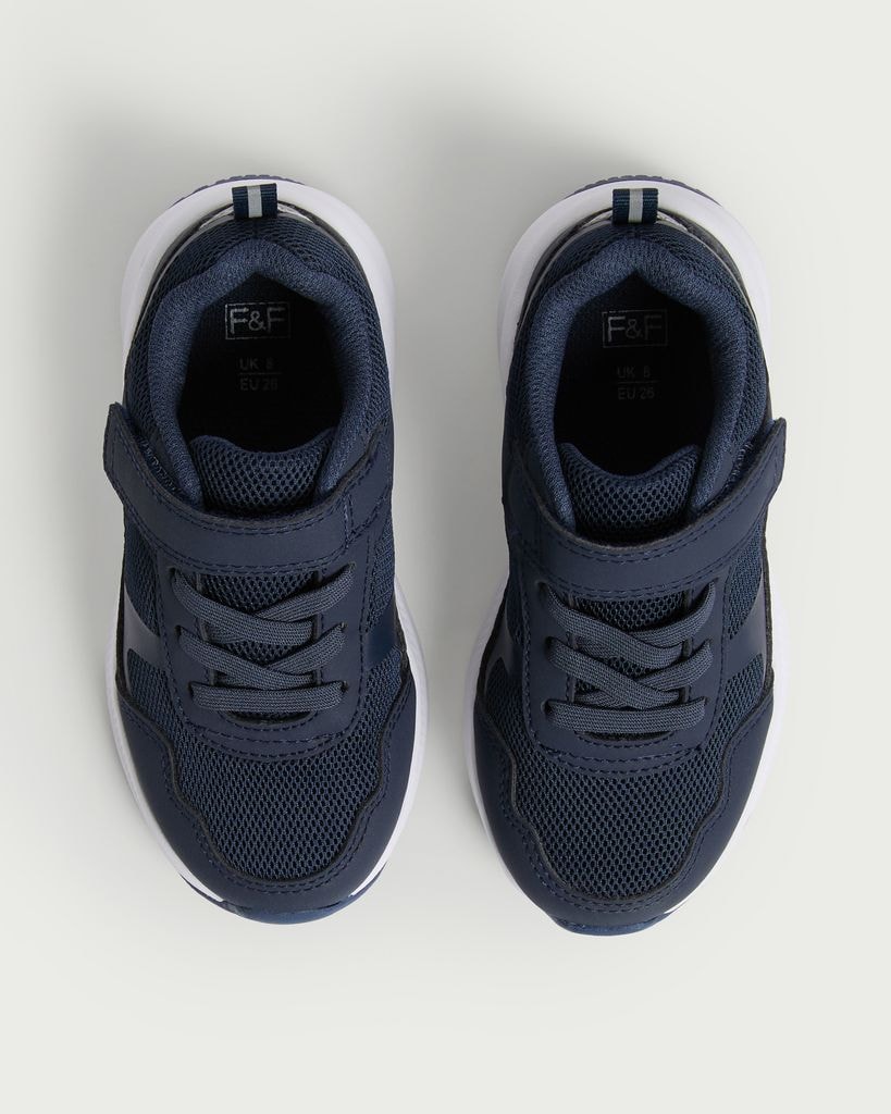 F&F Boys Mesh Touch Strap Fastening Trainers in Blue thumbnail 2
