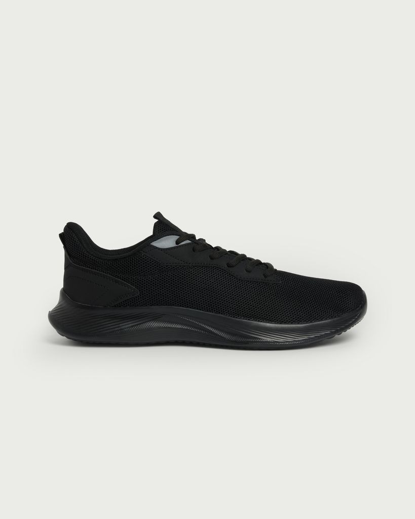 F&F Textured Lace Up Trainers in Black