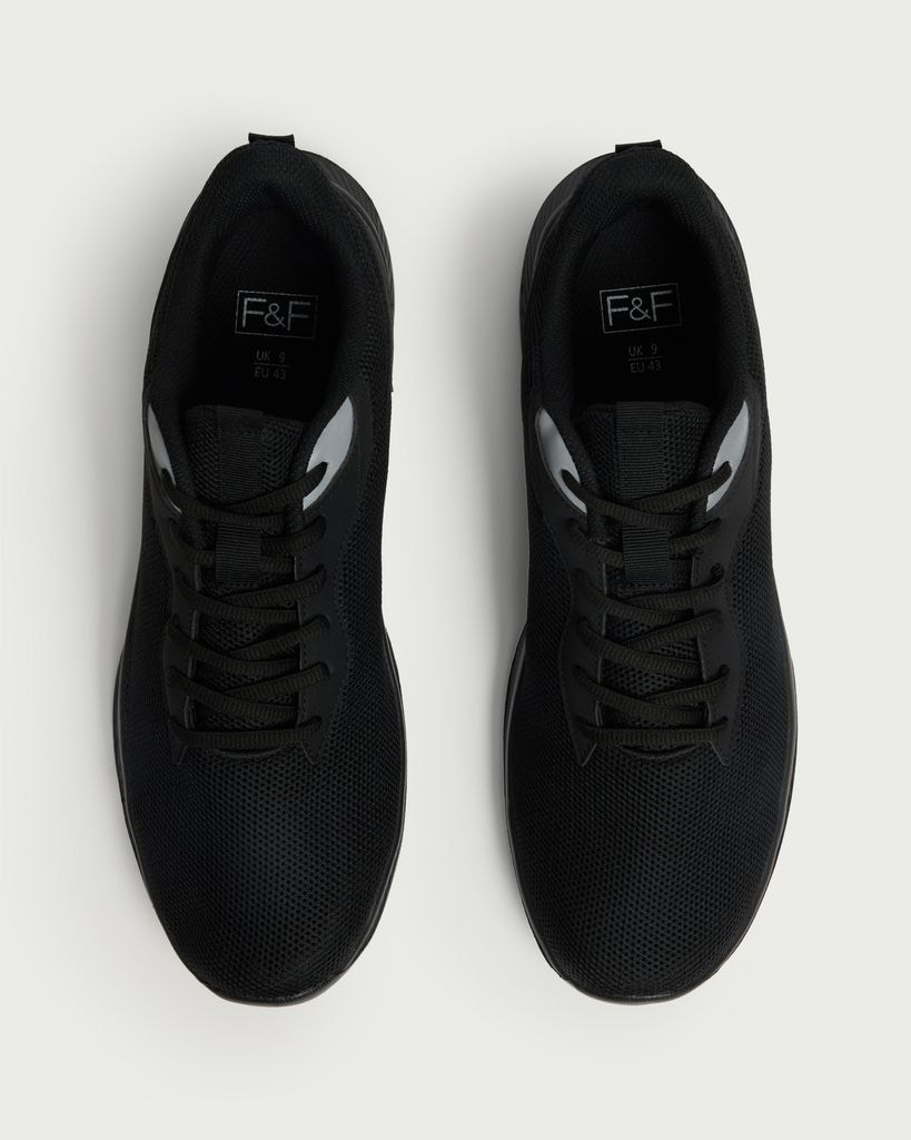 F&F Textured Lace Up Trainers in Black thumbnail 2