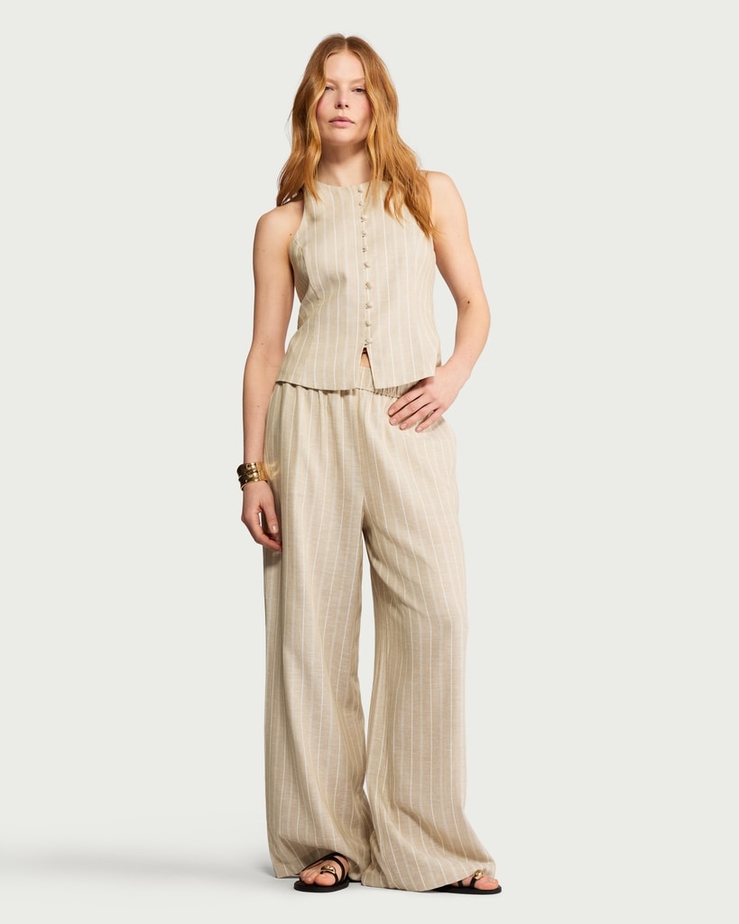 F&F Striped Button Front Co-ord Waistcoat in Multi thumbnail 3