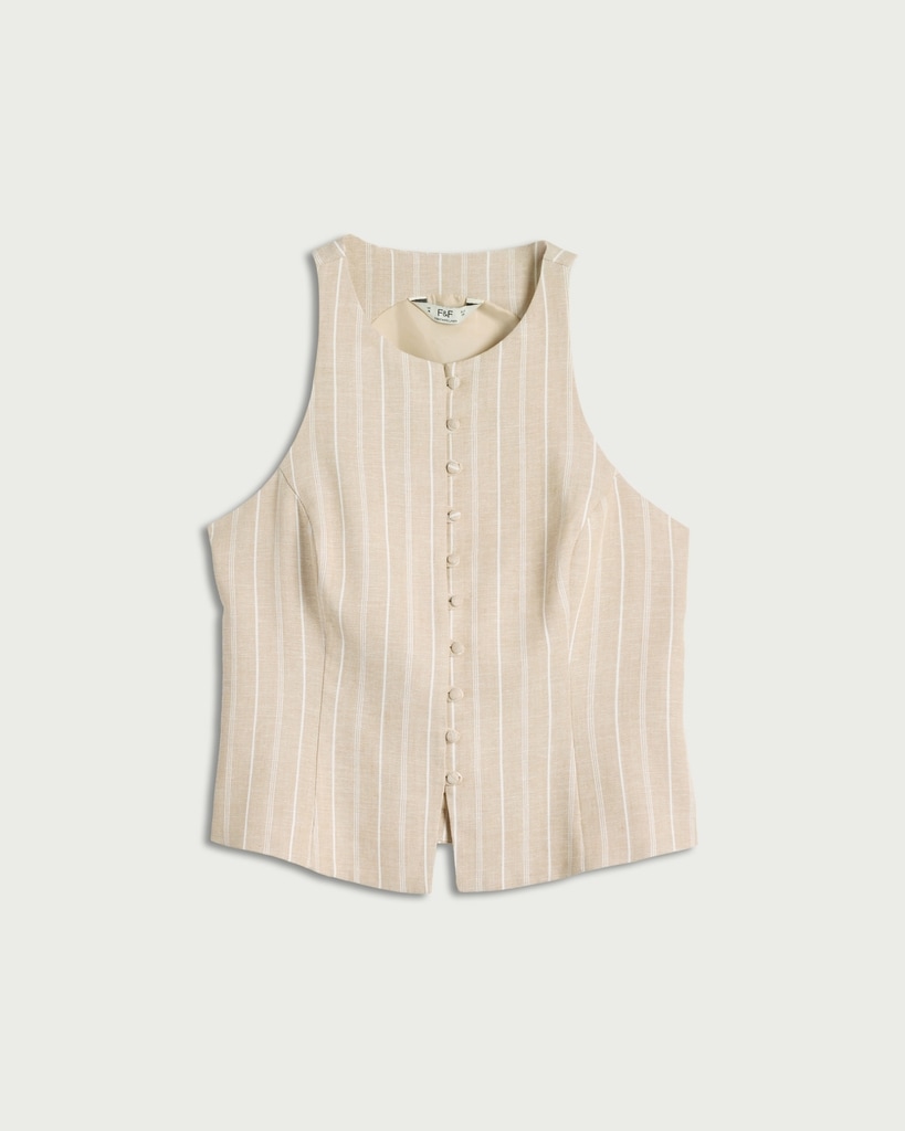 F&F Striped Button Front Co-ord Waistcoat in Multi thumbnail 4