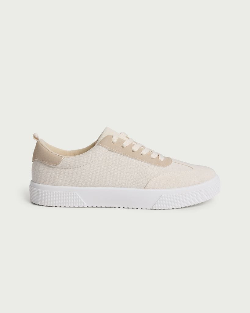 F&F Canvas Lace Up Trainers in Neutral
