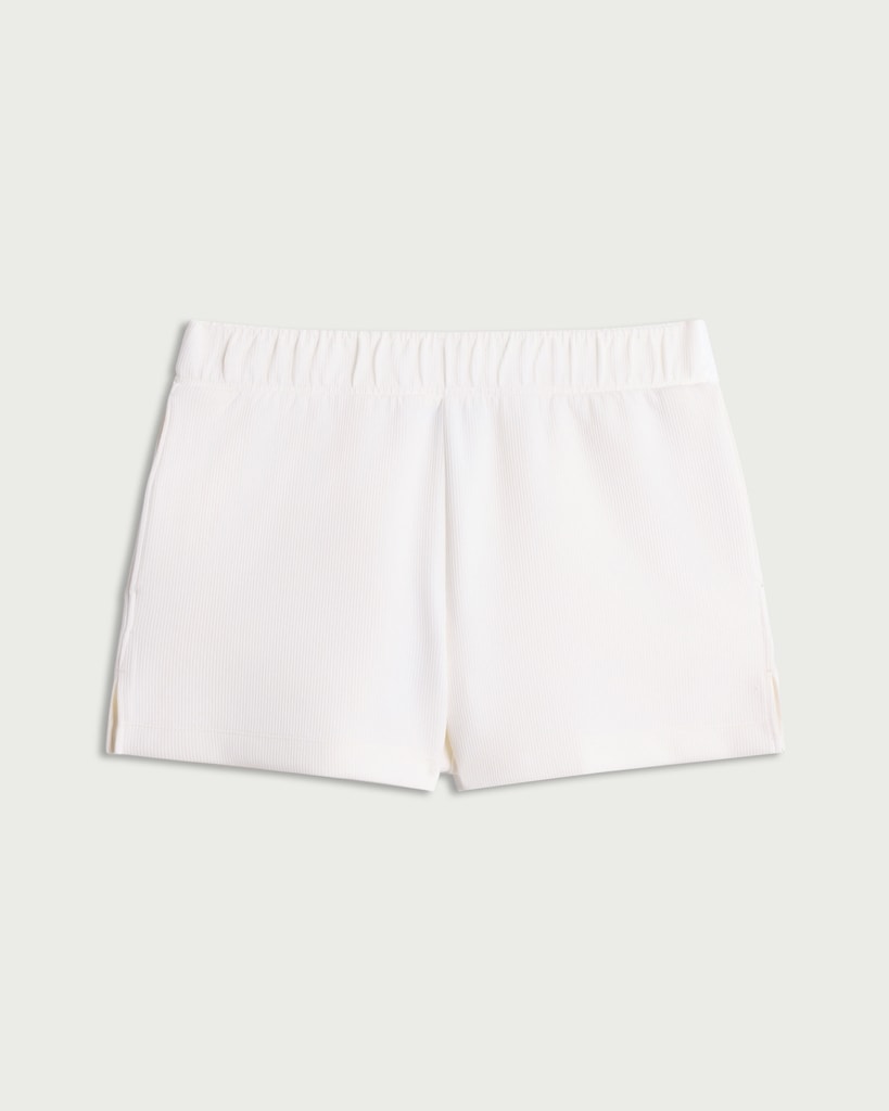 F&F Active AFTERCLASS Ribbed Co-ord Shorts in Cream thumbnail 2