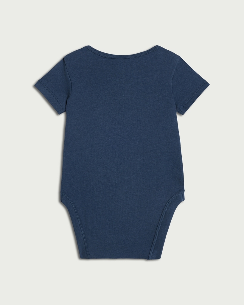 F&F Baby Pure Cotton Our First Father's Day Short Sleeved Bodysuit in Navy thumbnail 2