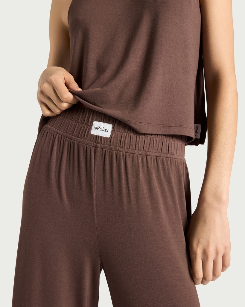 F&F CoolEase™ Modal Rich Wide Leg Pyjama Bottoms in Chocolate thumbnail 2