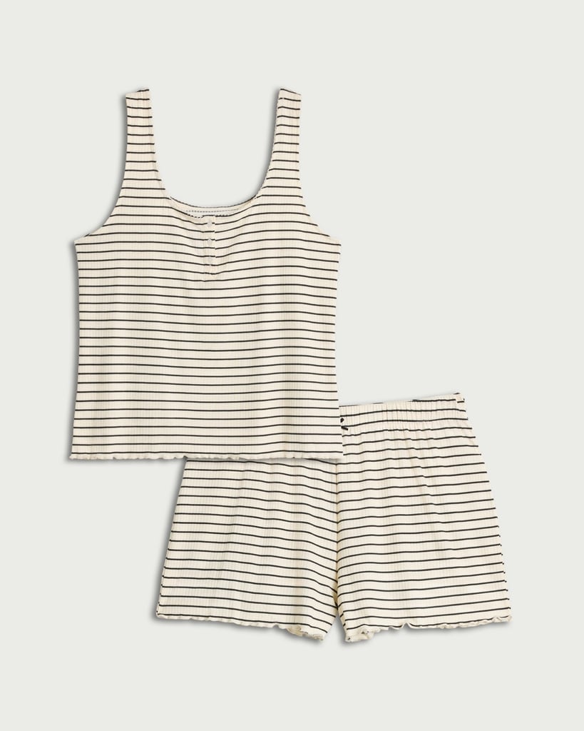 F&F Ribbed Striped Pyjama Set in Multi White thumbnail 2