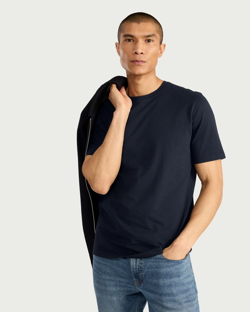 F&F Cotton Rich Short Sleeved T-Shirt in Navy thumbnail 2