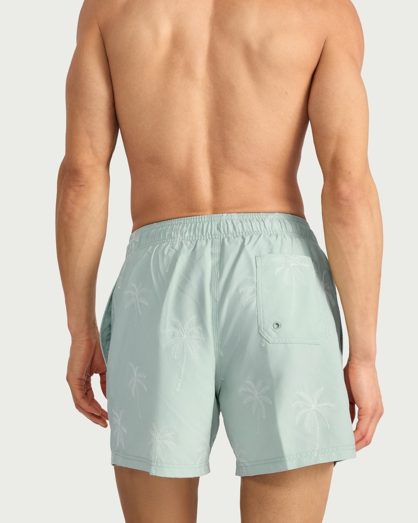 F&F Palm Tree Embroidered Swim Shorts in Mint thumbnail 3