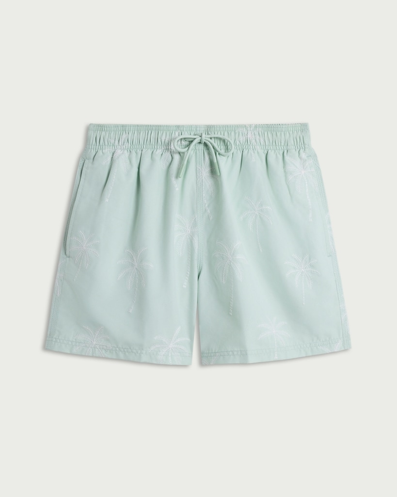 F&F Palm Tree Embroidered Swim Shorts in Mint thumbnail 4