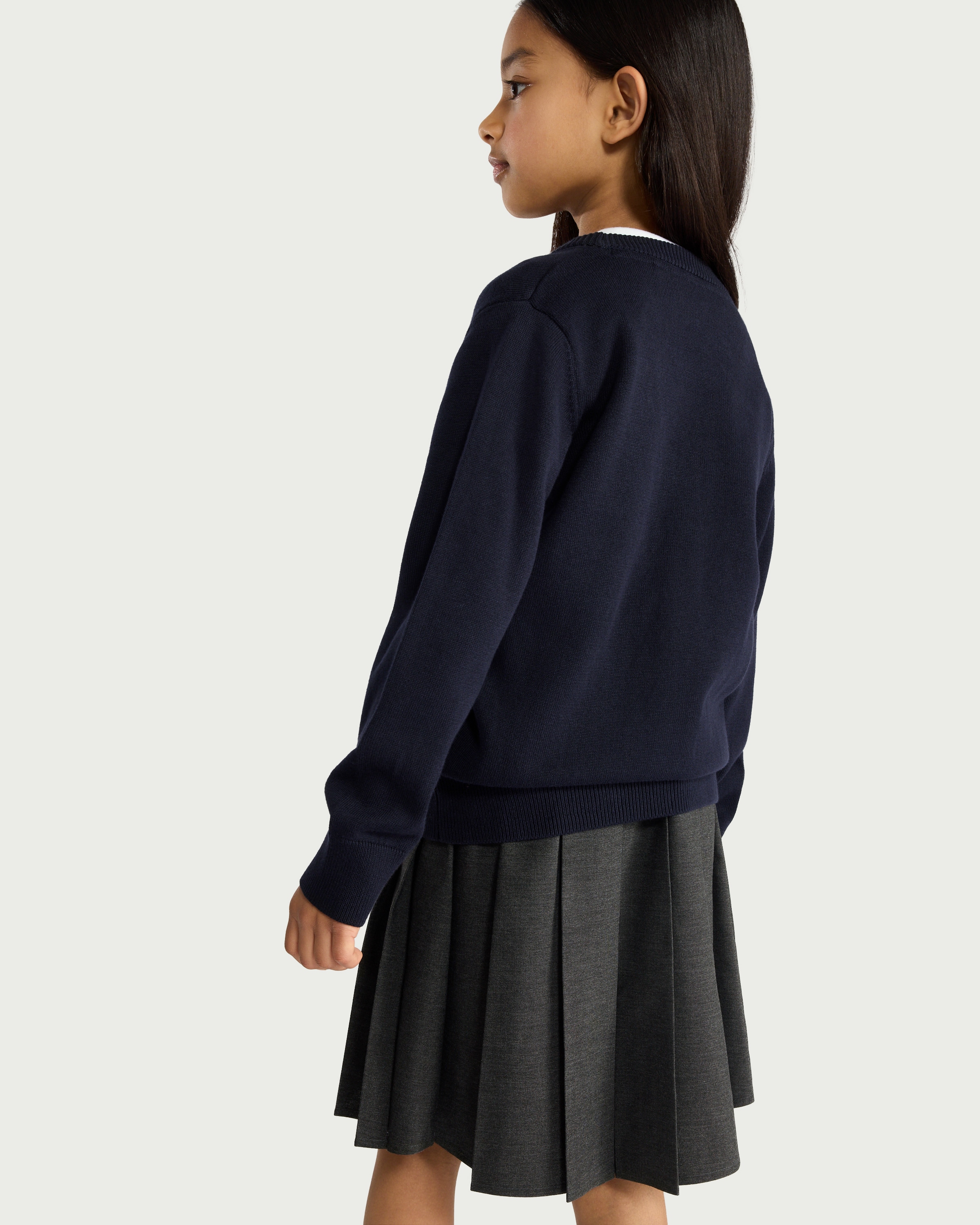 F&F School Unisex 2-Pack Pure Cotton Knitted Cardigans in Navy thumbnail 3