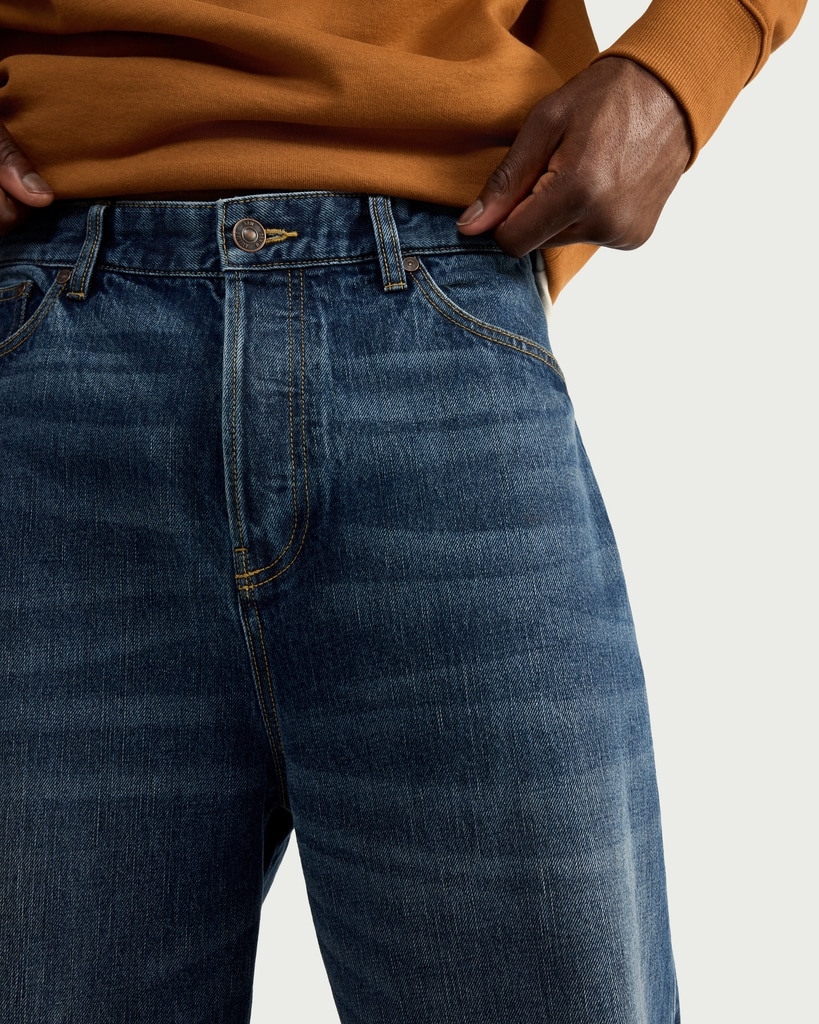 RDA Pure Cotton Loose Fit Jeans in Navy thumbnail 2
