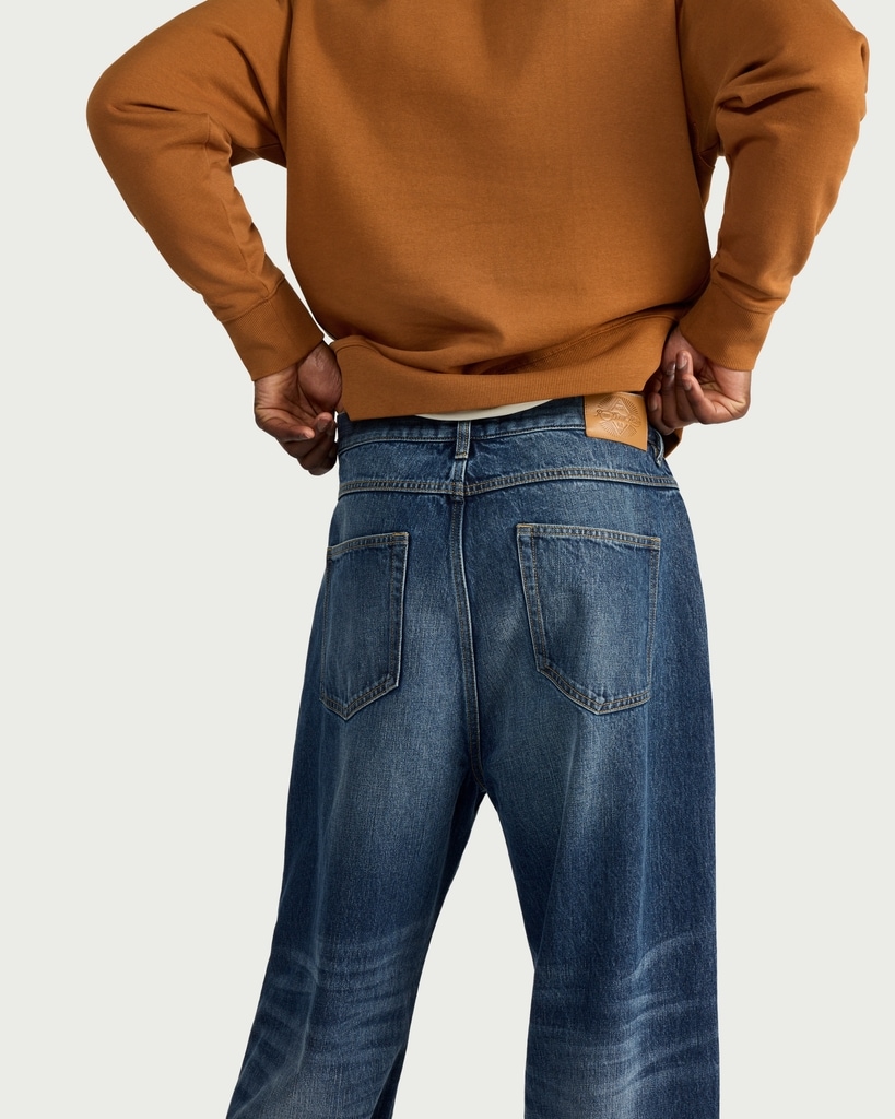 RDA Pure Cotton Loose Fit Jeans in Navy thumbnail 3