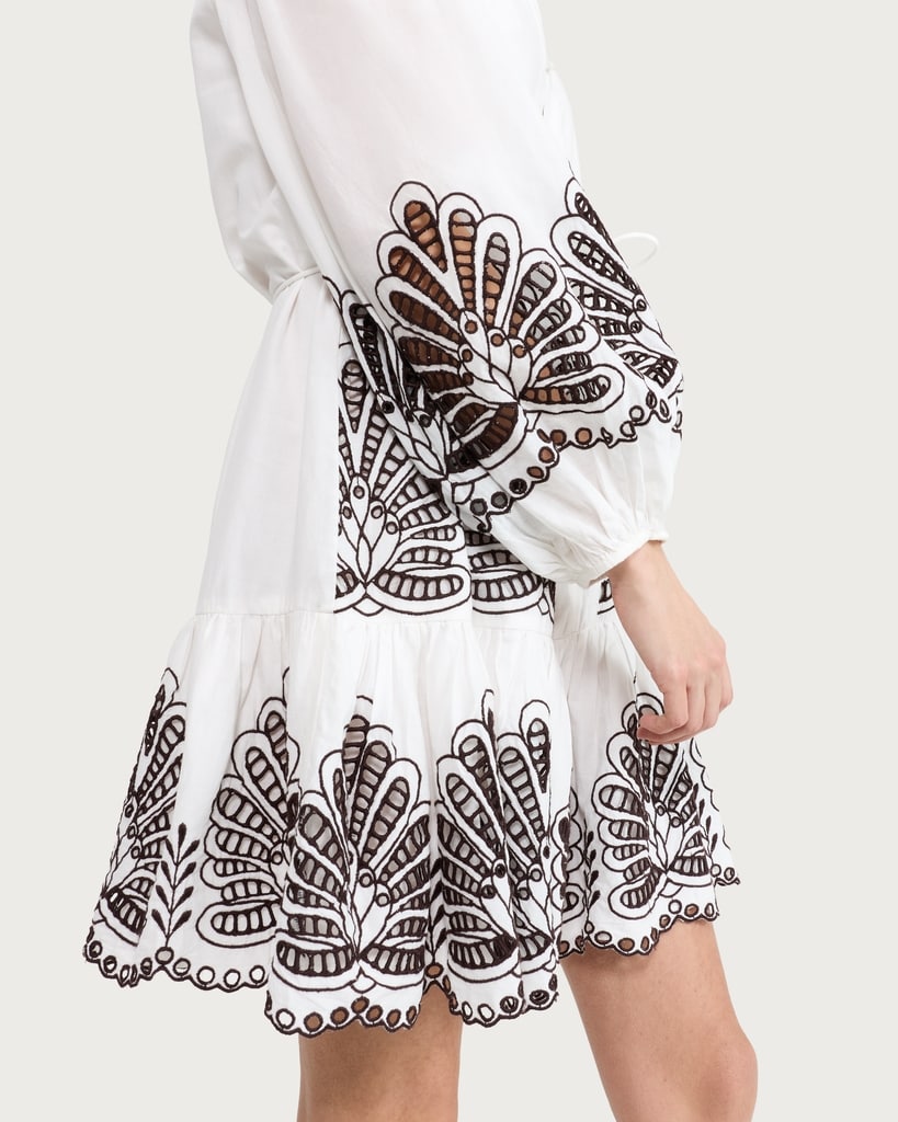 The F&F Edit Pure Cotton Embroidered Buttoned Mini Dress in Multi Red thumbnail 2