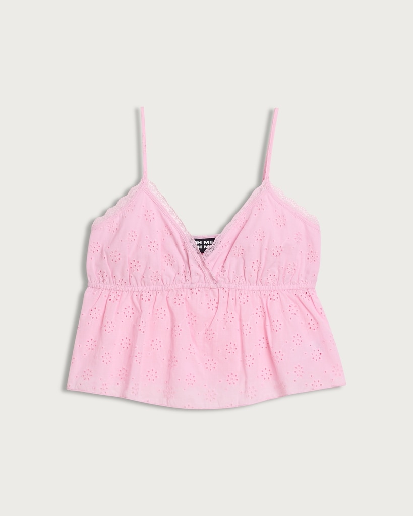 OH ME OH MY Lace Trim Cami Vest in Pink thumbnail 4