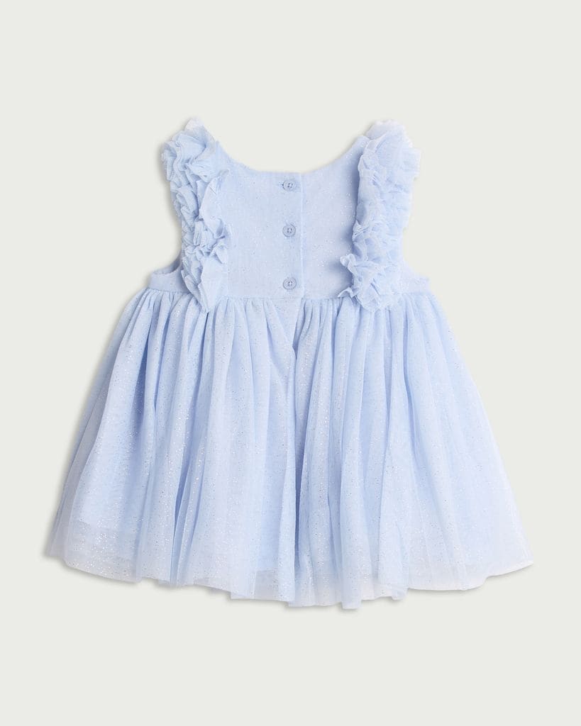 F&F Baby Ruffle Trim Sleeveless Dress in Blue thumbnail 2