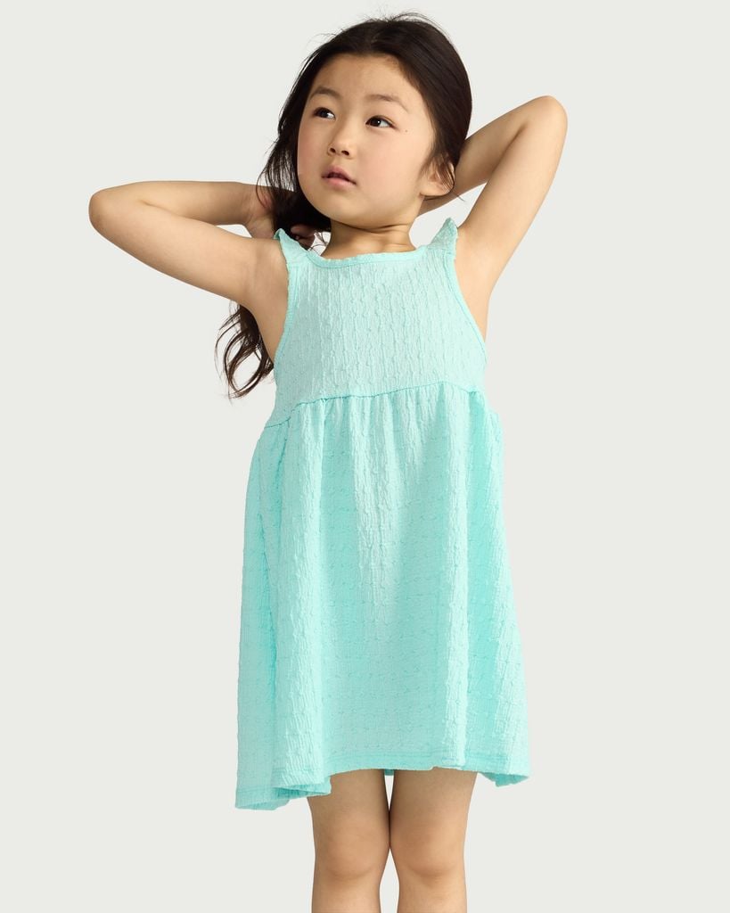 F&F Crinkle Textured Ruffle Strap Sleeveless Dress in Mint