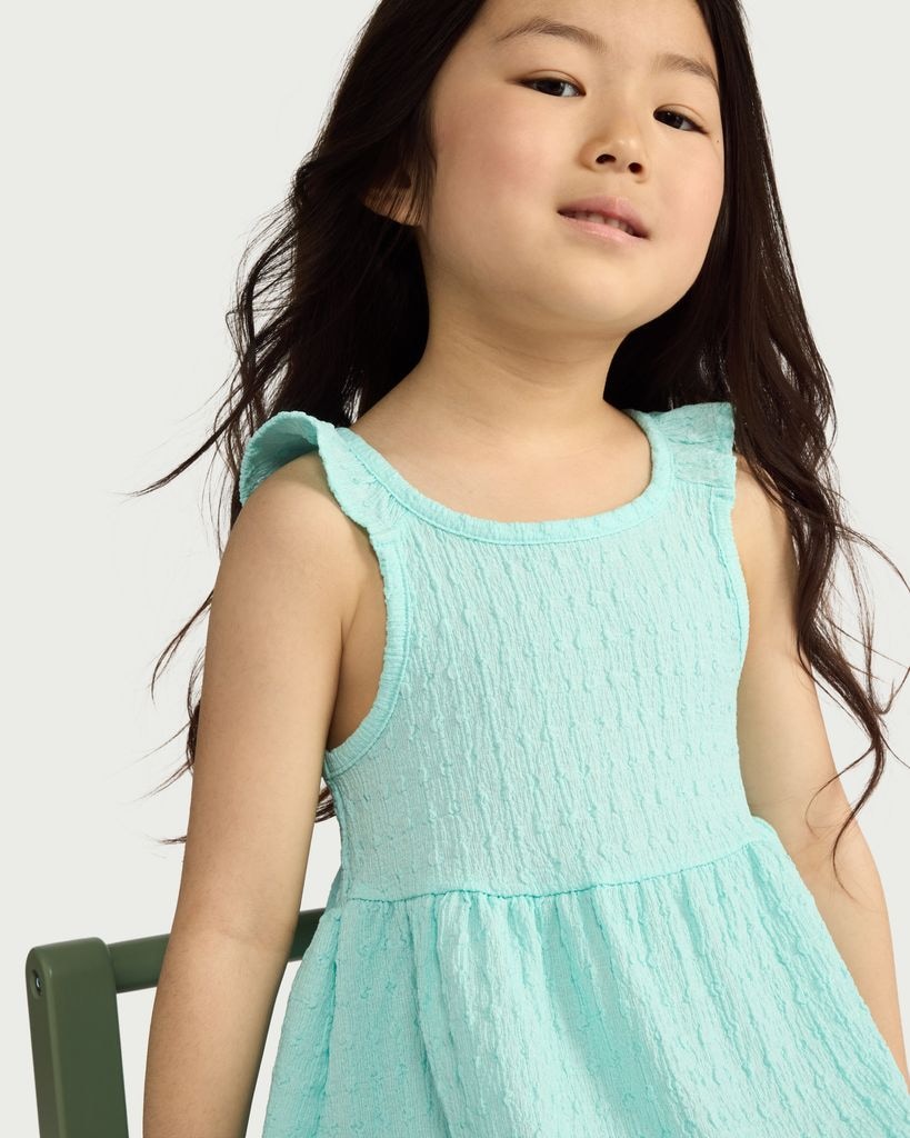 F&F Crinkle Textured Ruffle Strap Sleeveless Dress in Mint thumbnail 2