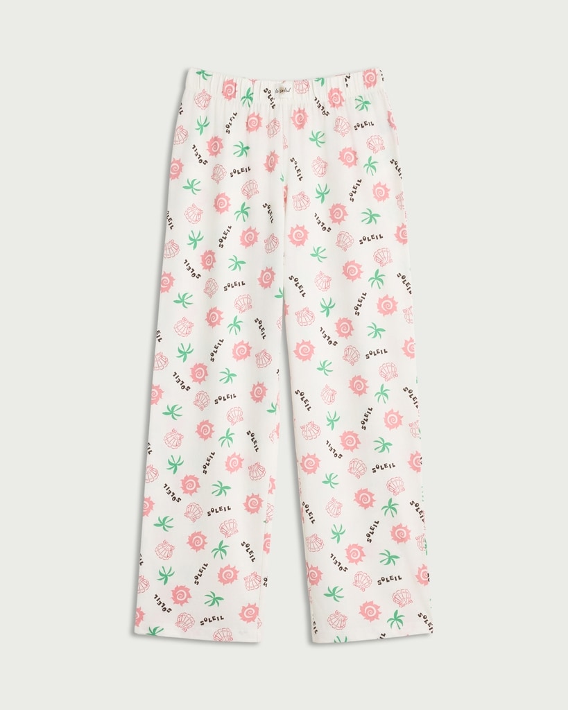 F&F Pure Cotton Soleil Print Pyjama Bottoms in Multi White thumbnail 4