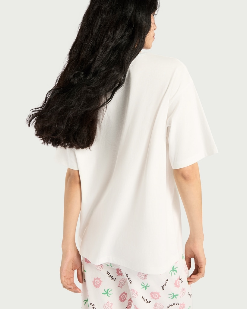 F&F Pure Cotton Soleil Print Pyjama T-Shirt in Multi White thumbnail 3