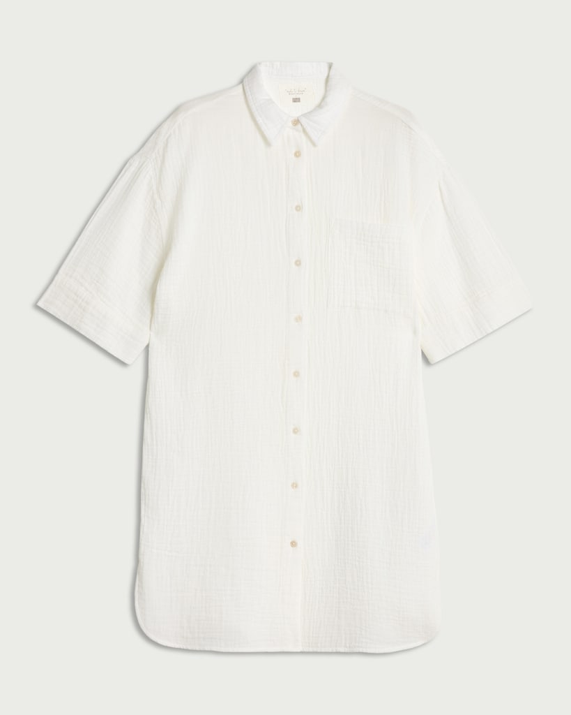 F&F Pure Cotton Short Sleeved Pyjama Nightshirt in Cream thumbnail 4