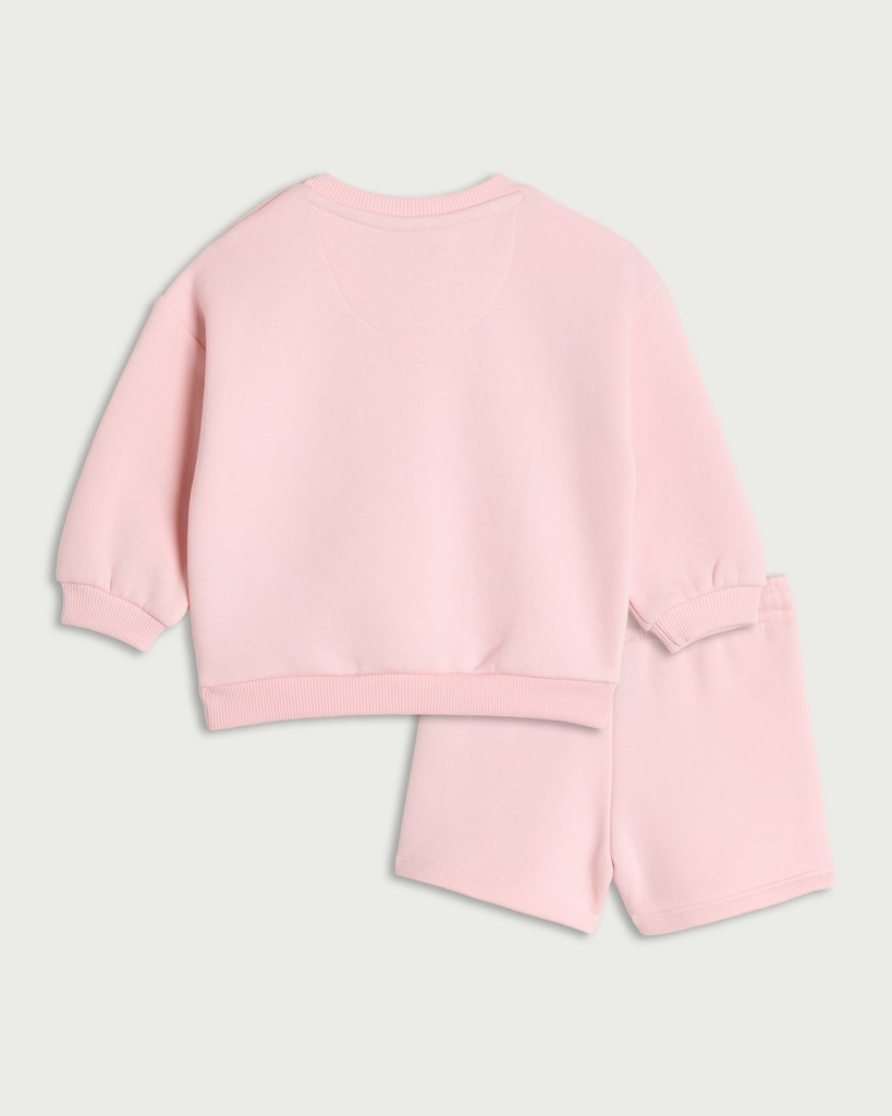 Nirvana Cotton Rich Sweatshirt and Shorts Set in Pink thumbnail 2