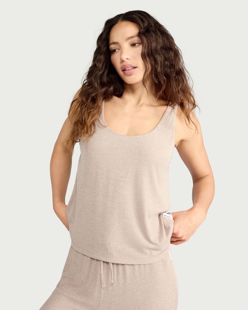 F&F CoolEase™ Textured Pyjama Vest in Stone