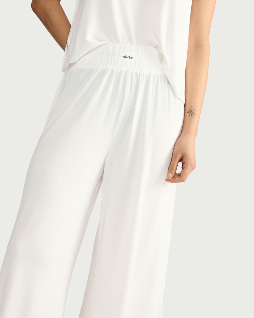 F&F CoolEase™ Modal Rich Wide Leg Pyjama Bottoms in Cream thumbnail 2