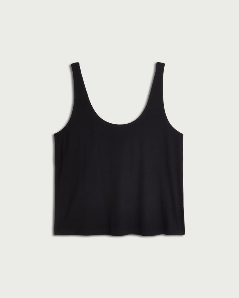 F&F CoolEase™ Ribbed Scoop Neck Pyjama Vest in Black thumbnail 4
