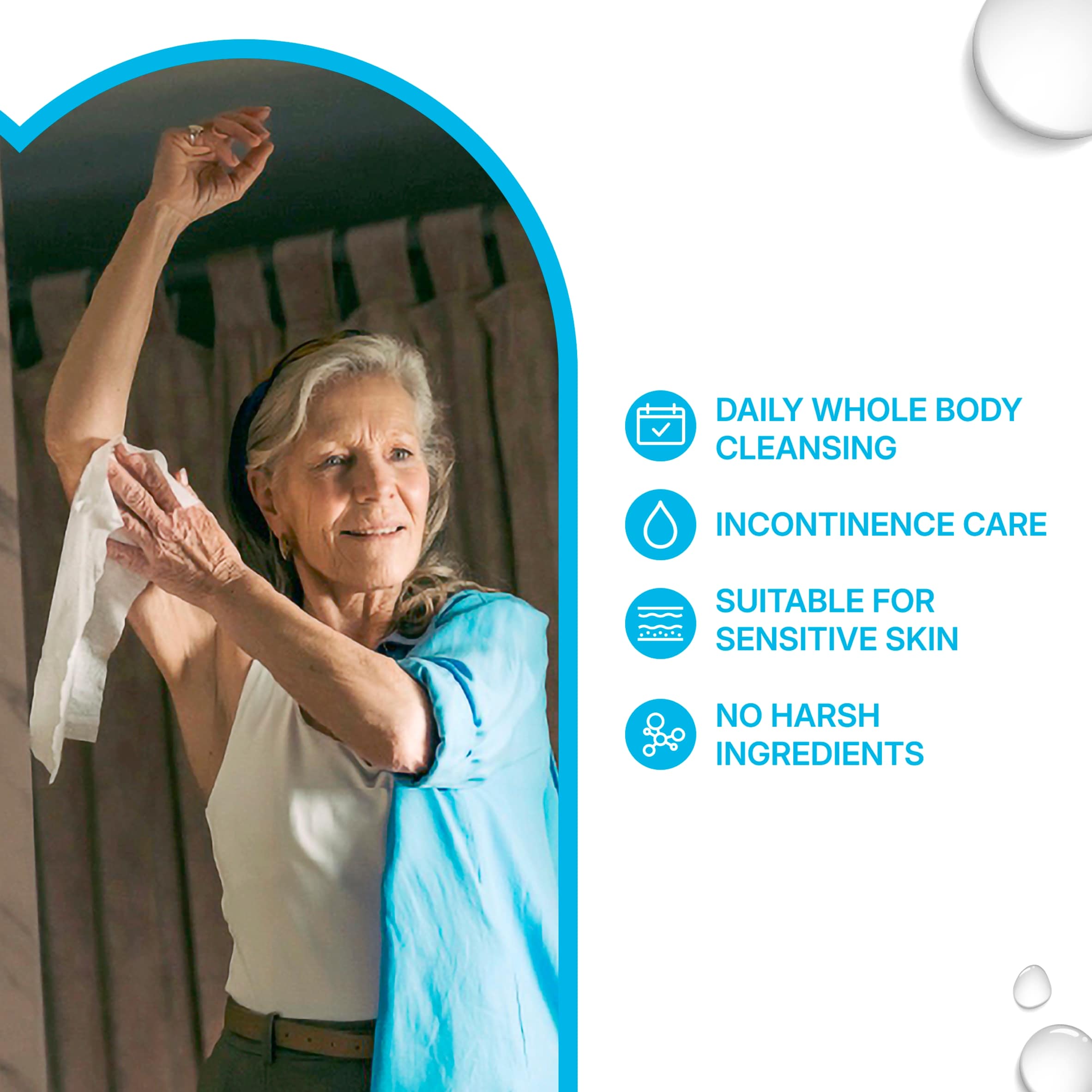 WaterWipes 3 in 1 Sensitive+ Body & Intimate Care XL 30 Wipes thumbnail 4
