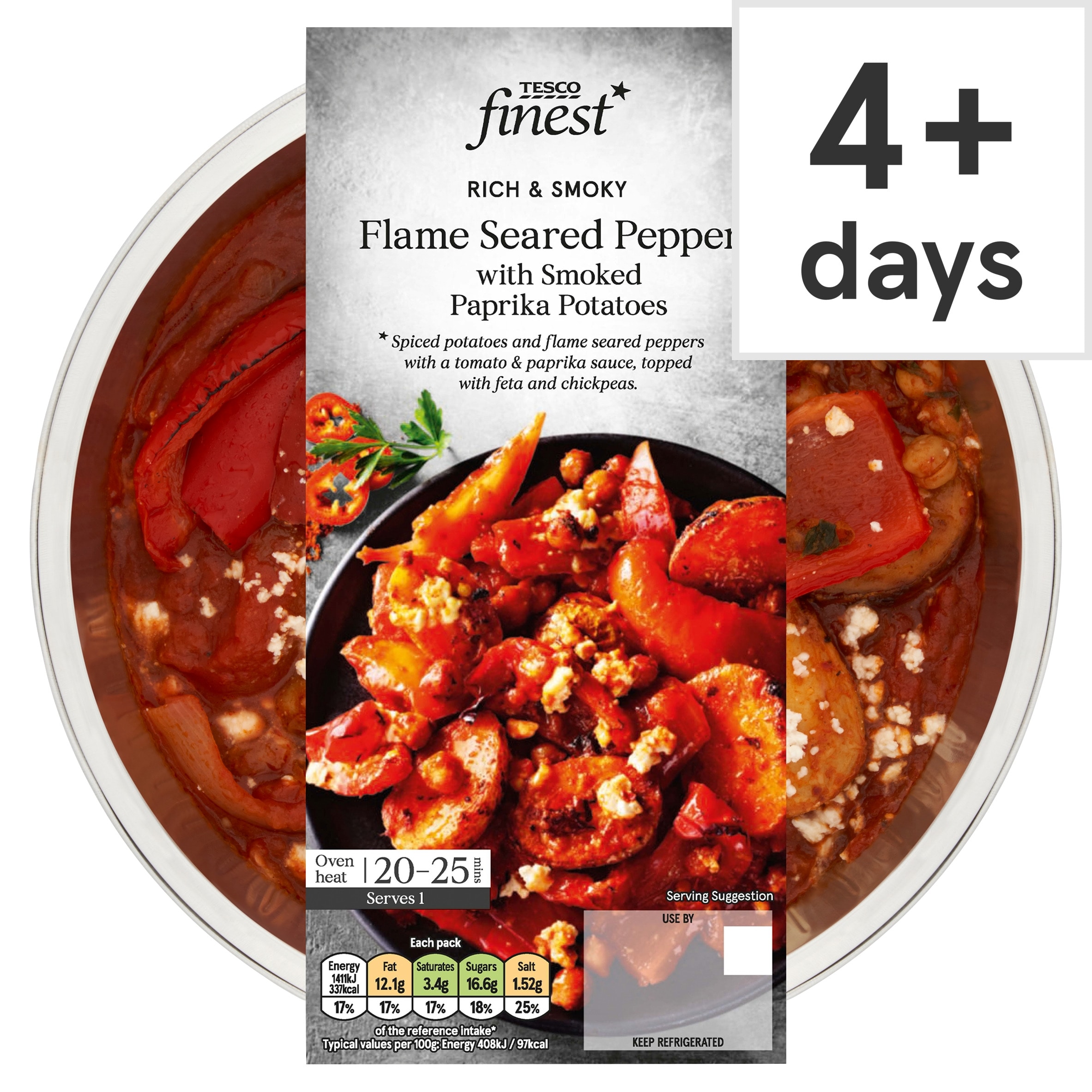 Tesco Finest Flame Seared Peppers with Smoked Paprika Potatoes 380g