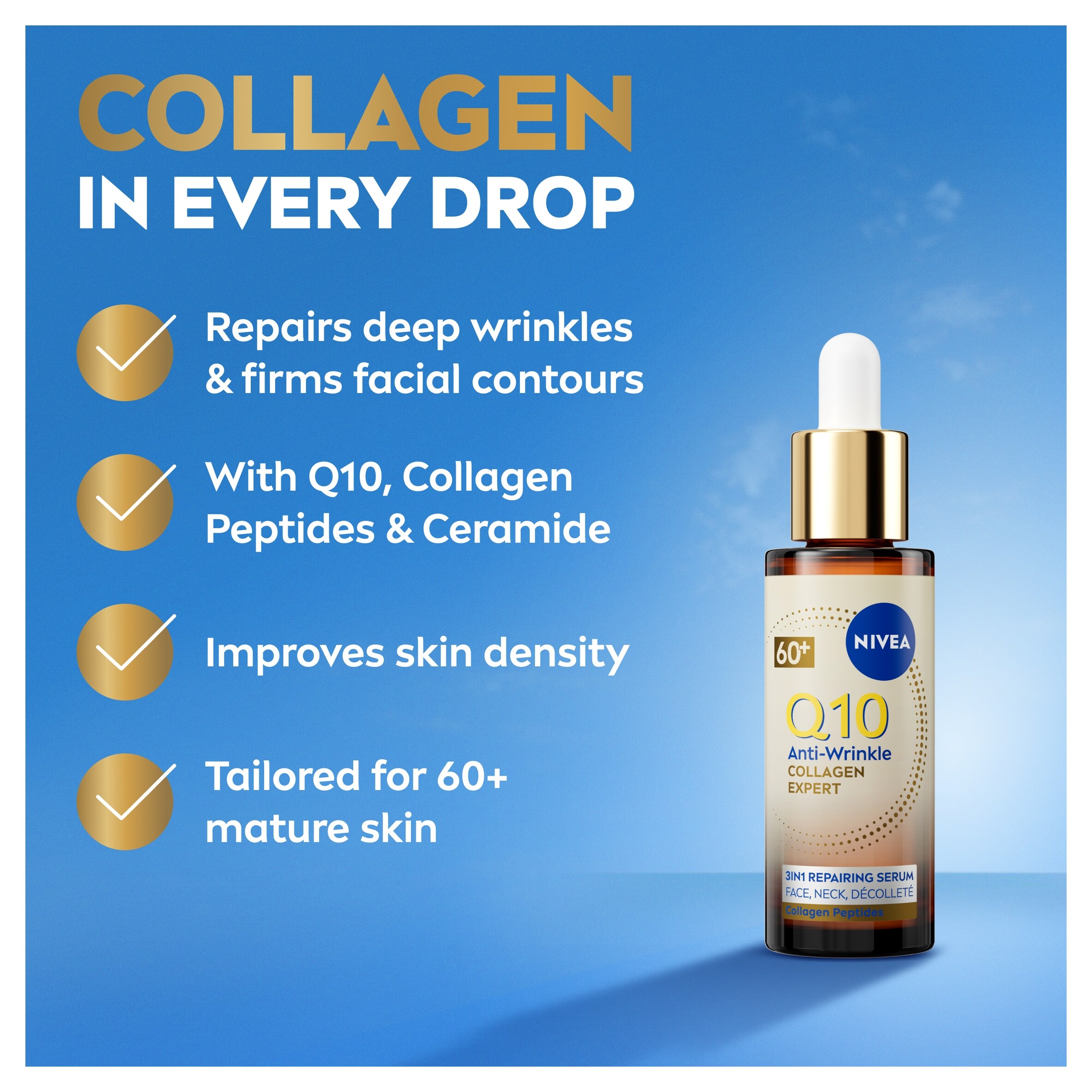 NIVEA Q10 Anti-Wrinkle 60+ Collagen Serum​ 30ml thumbnail 4
