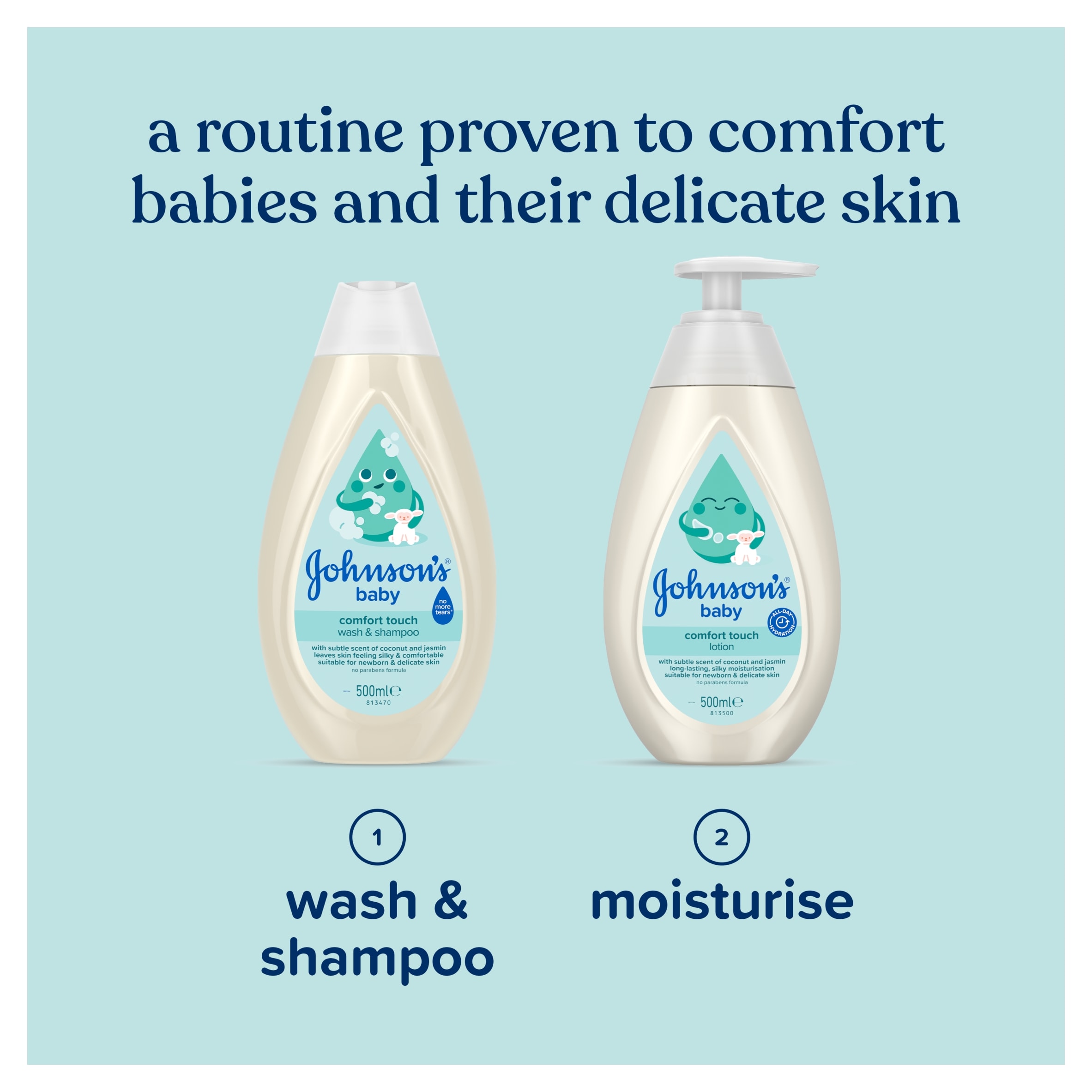 Johnson's Baby Comfort Touch Wash & Shampoo 500ml thumbnail 3