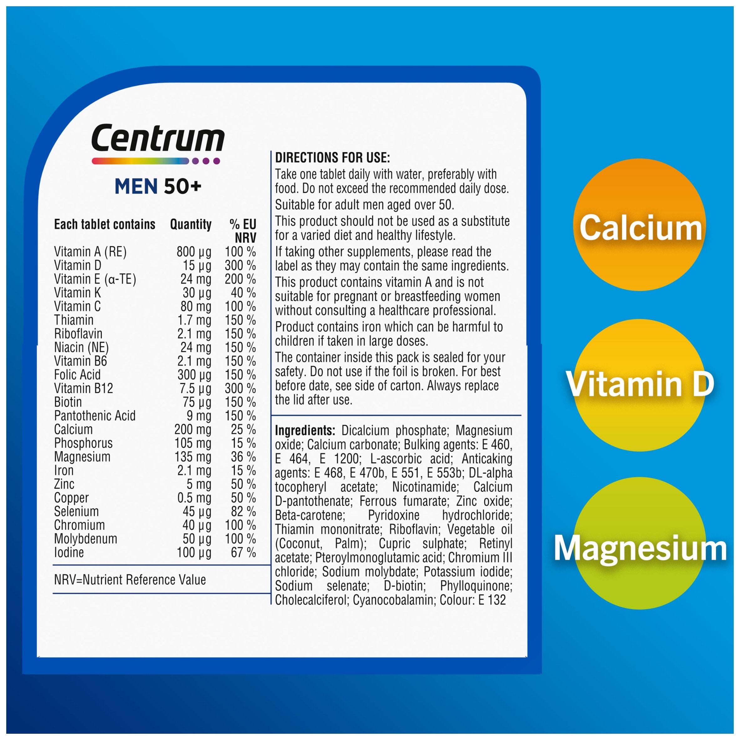 Centrum Men 50+ Multivitamins & Minerals Tablets 60s thumbnail 2